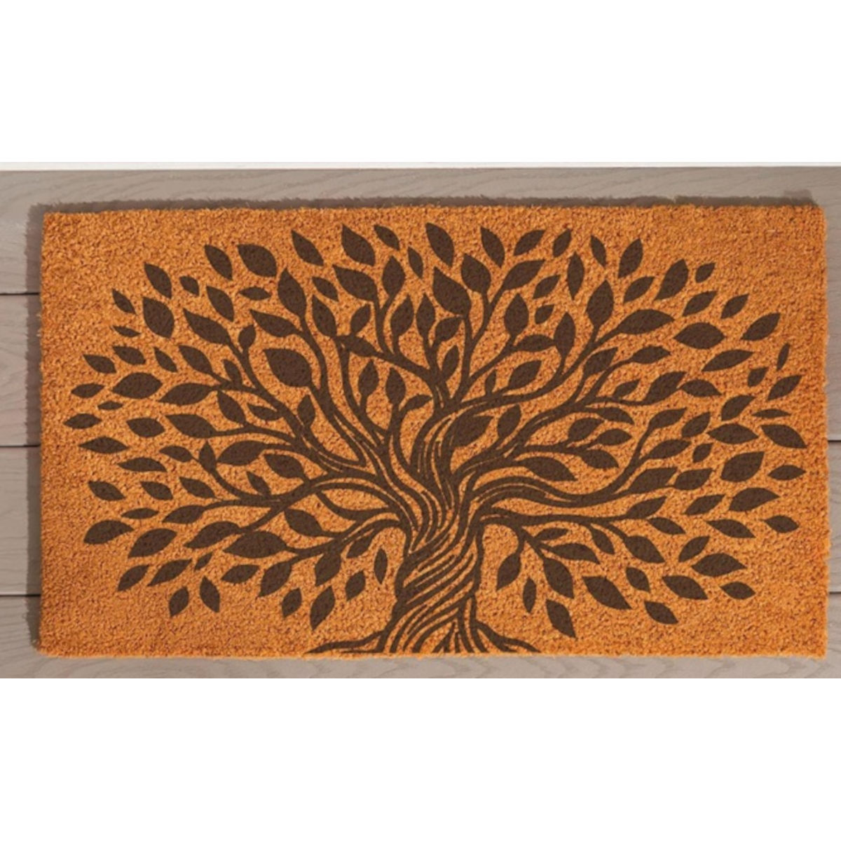Tapis en fibre de coco Harvest Blossom Tree Of Life, 28 po x 16 po