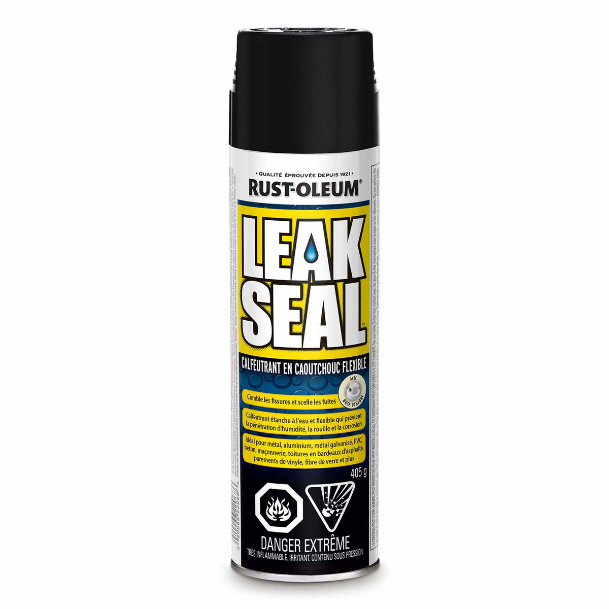 Scellant de caoutchouc flexible Leakseal en aérosol noir, 405 g