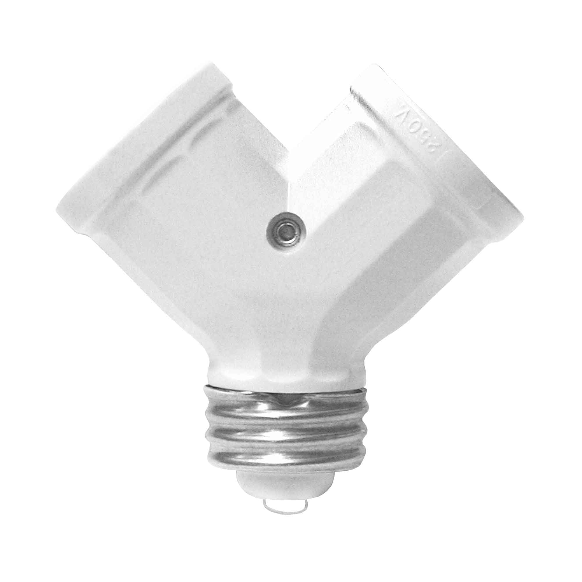 Adaptateur de douille simple à douille double pour l’intérieur de 660 W / 250 V, blanc