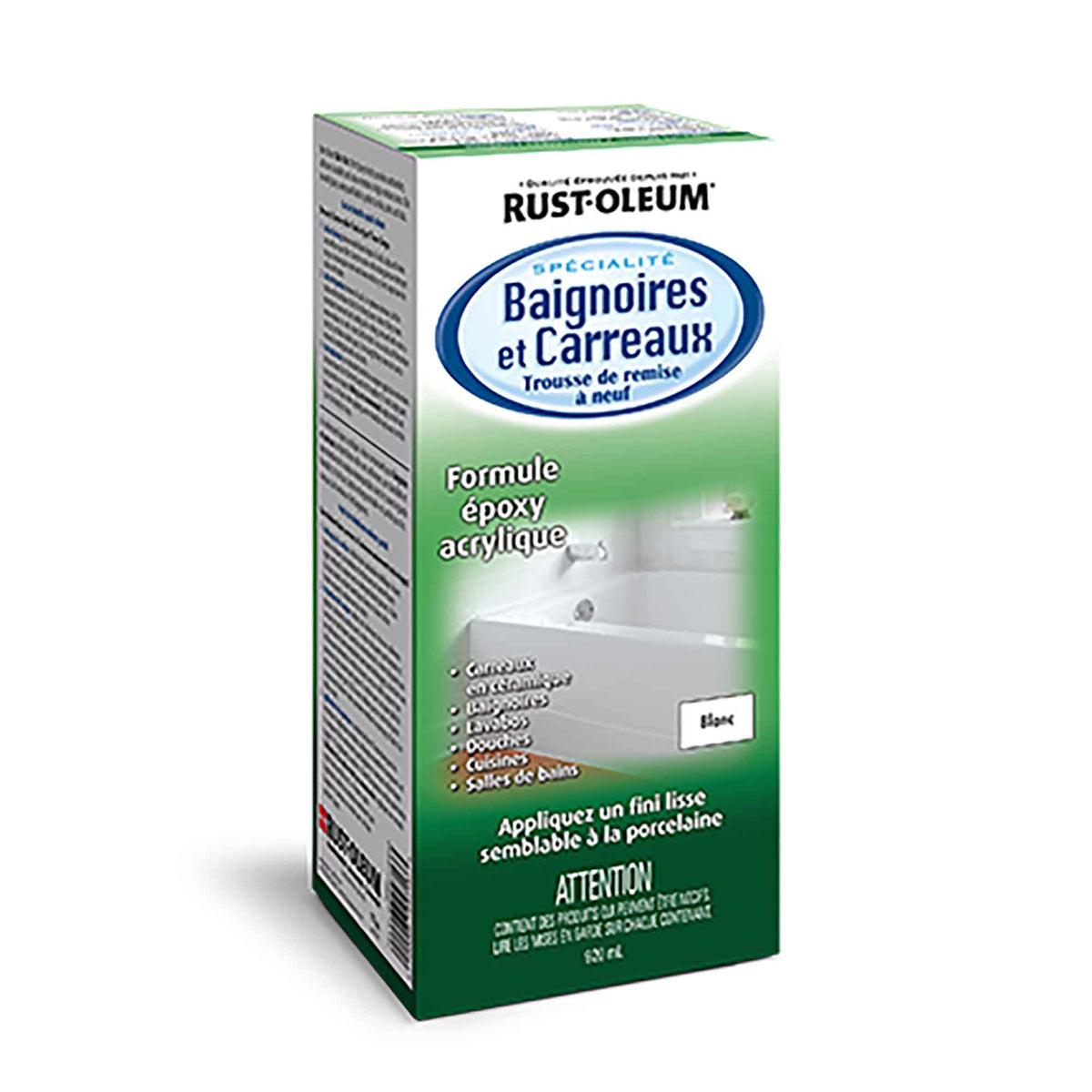 Trousse de finition pour baignoire et carrelage en blanc lustré, 920 ml