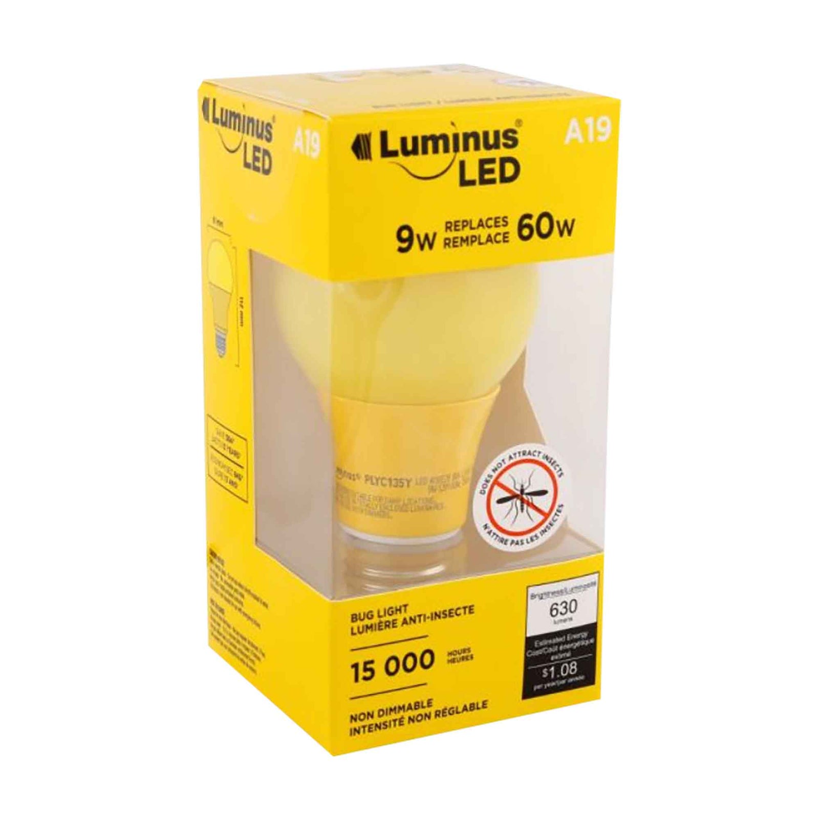 Ampoule jaune anti-moustique à DEL, 9 W 