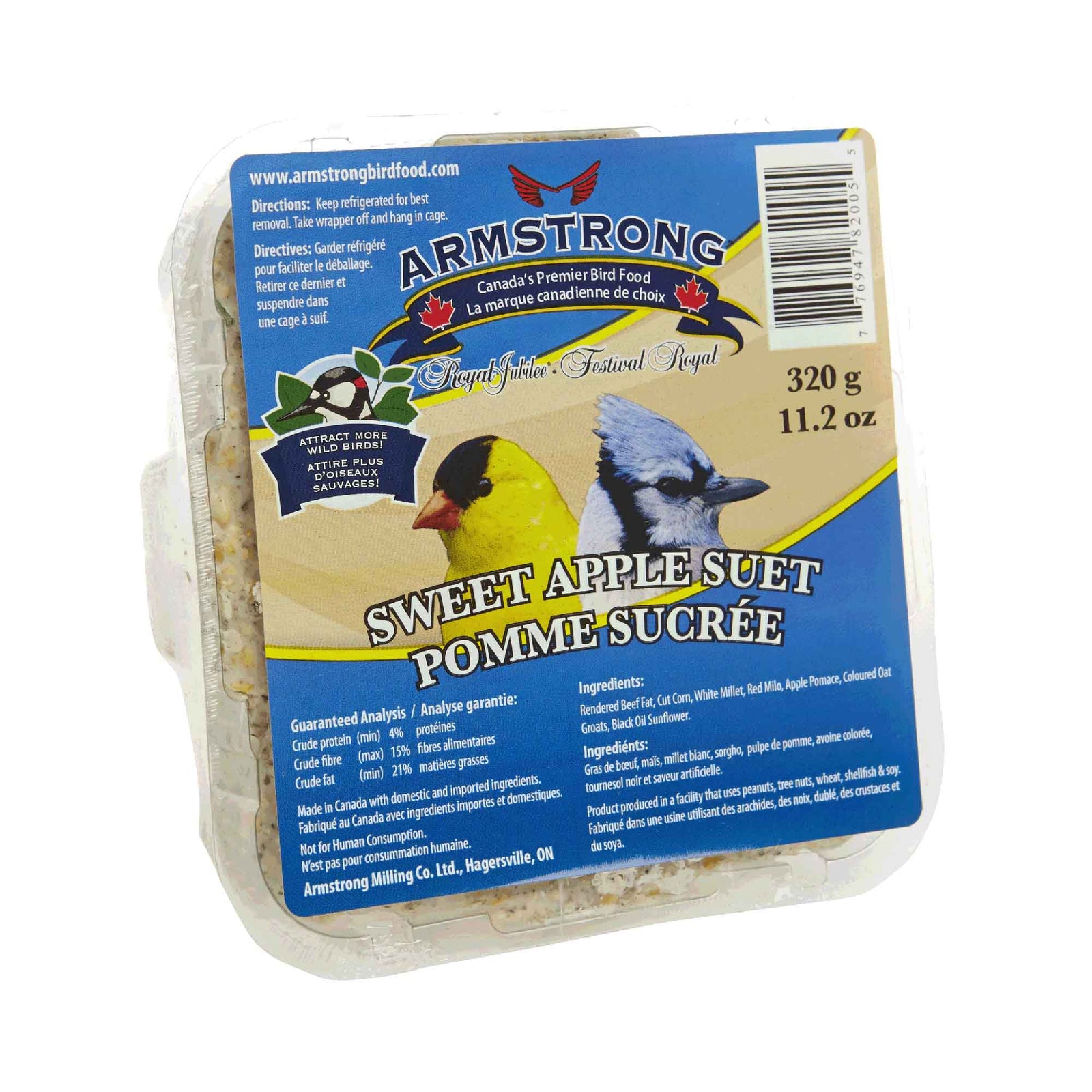 Suif à la pomme sucrée pour oiseaux, 320 g 