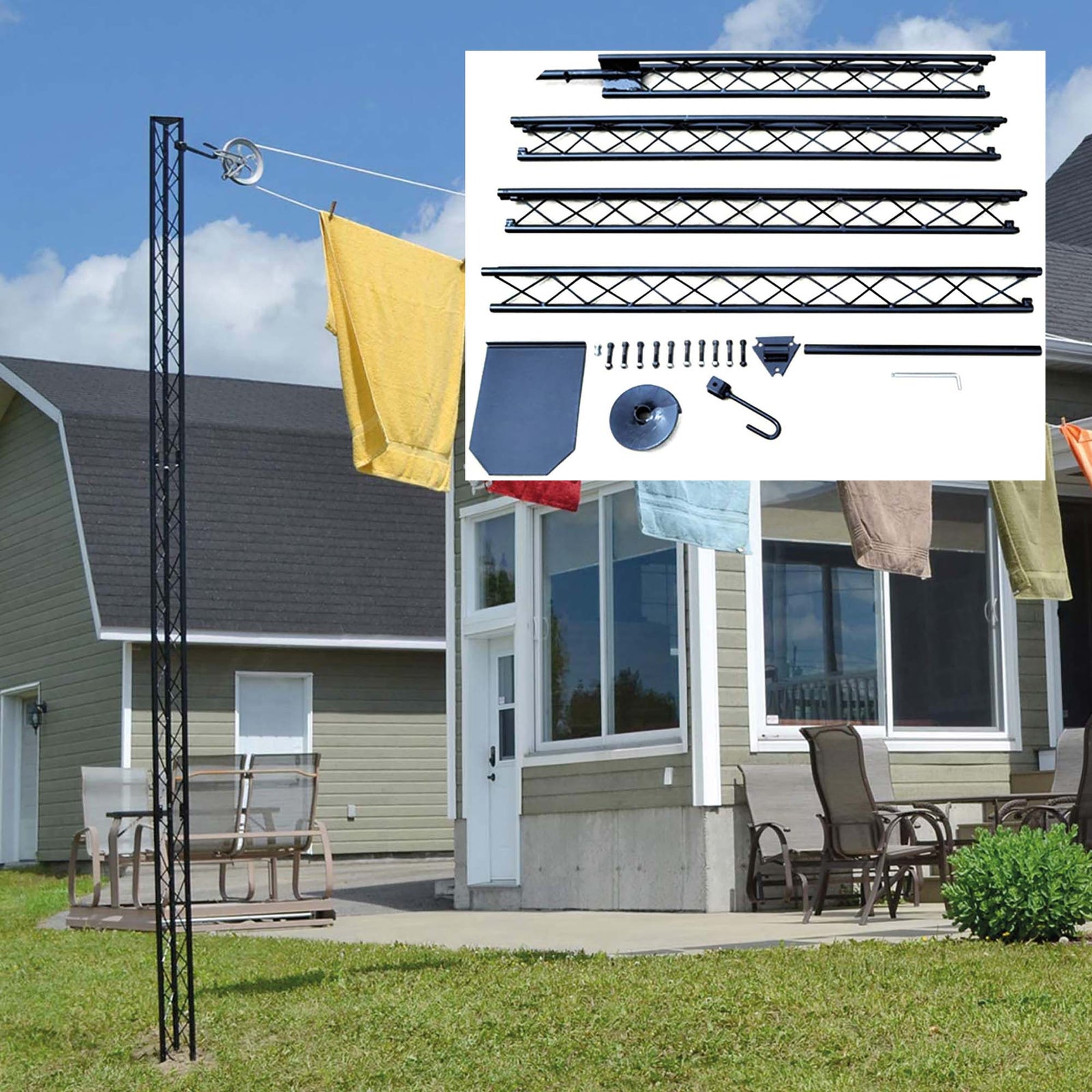 Poteau de corde à linge, 16'