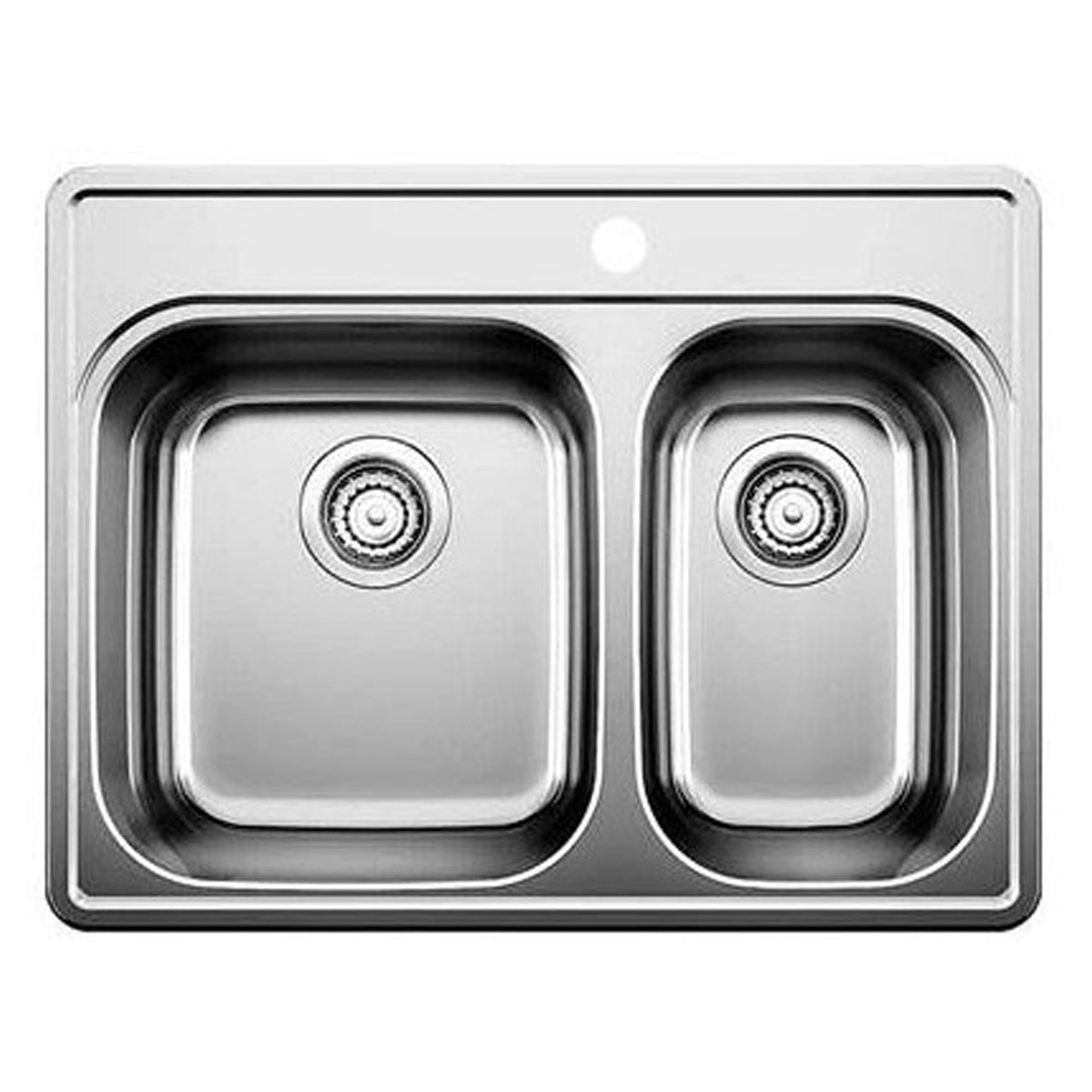 Évier double 1-1/2 ESSENTIAL en acier inoxydable, satiné brossé