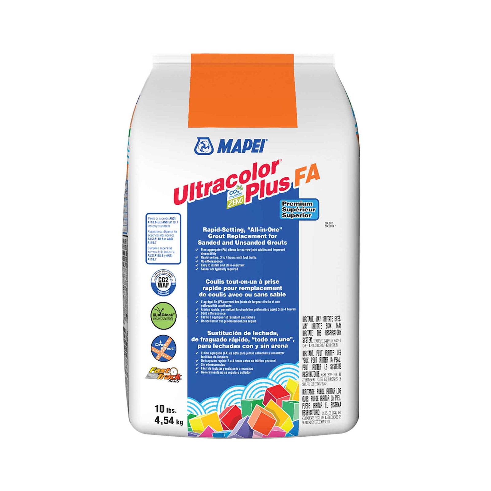 Coulis tout-en-un à prise rapide pour remplacement de coulis avec ou sans sable Ultracolor Plus FA de 10 lb, biscuit #14