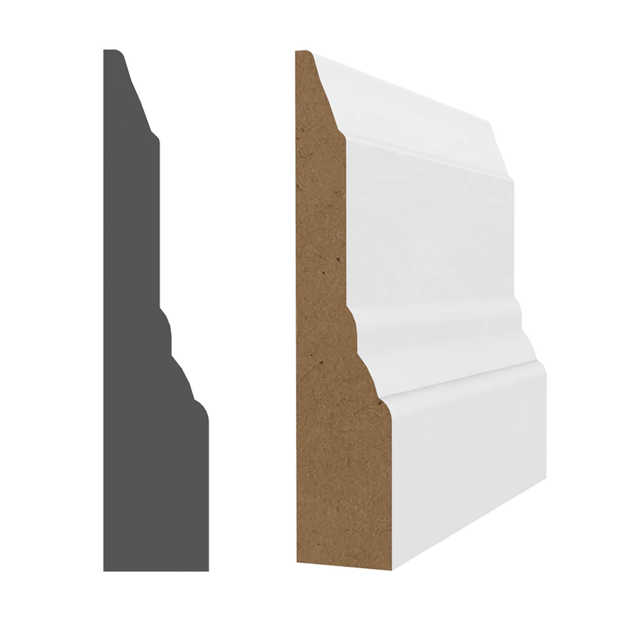 Cadrage MDF avec apprêt blanc 3/4''x 3-1/2''x 8' 