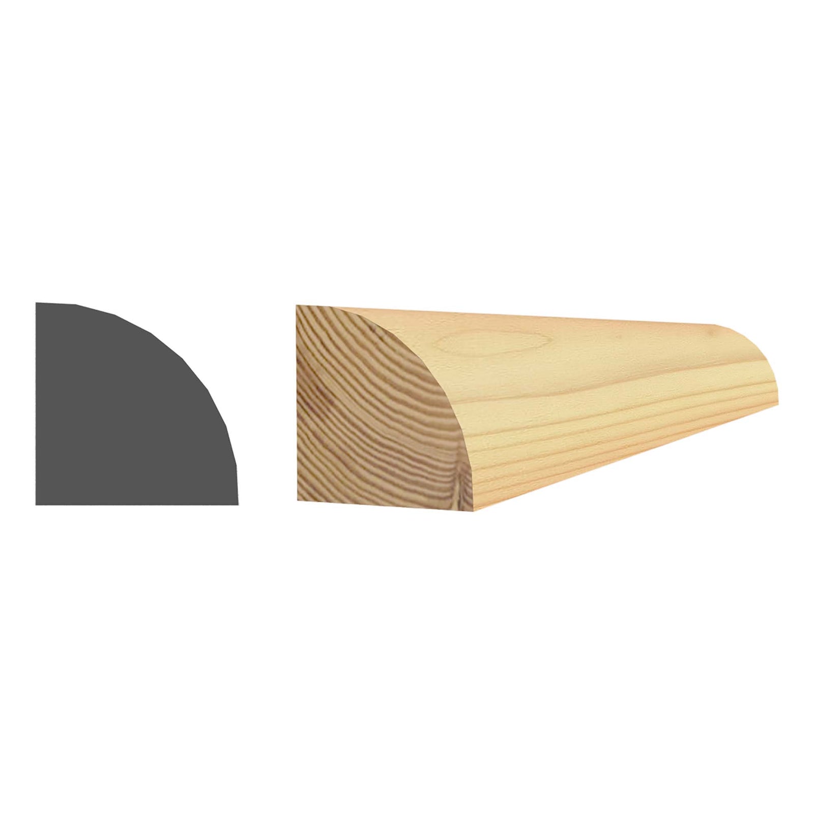 Quart-de-rond en pin Sélect 1/2" x 1/2" x 8'