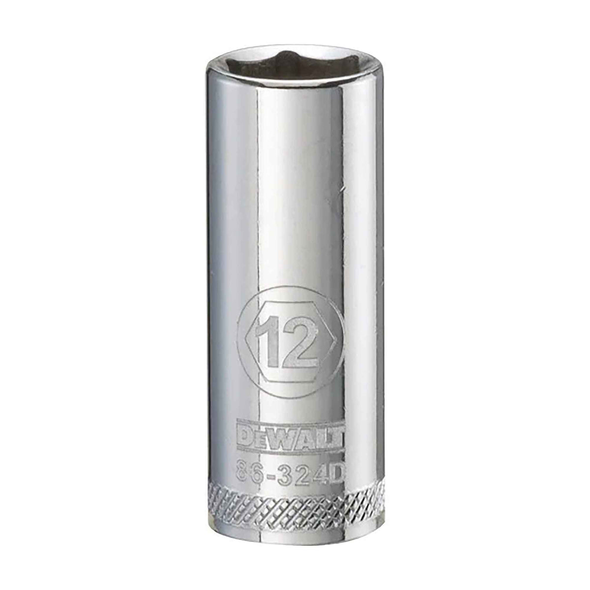 Douille standard profonde à entraînement carré de 3/8" avec 6 pointes, 12 mm