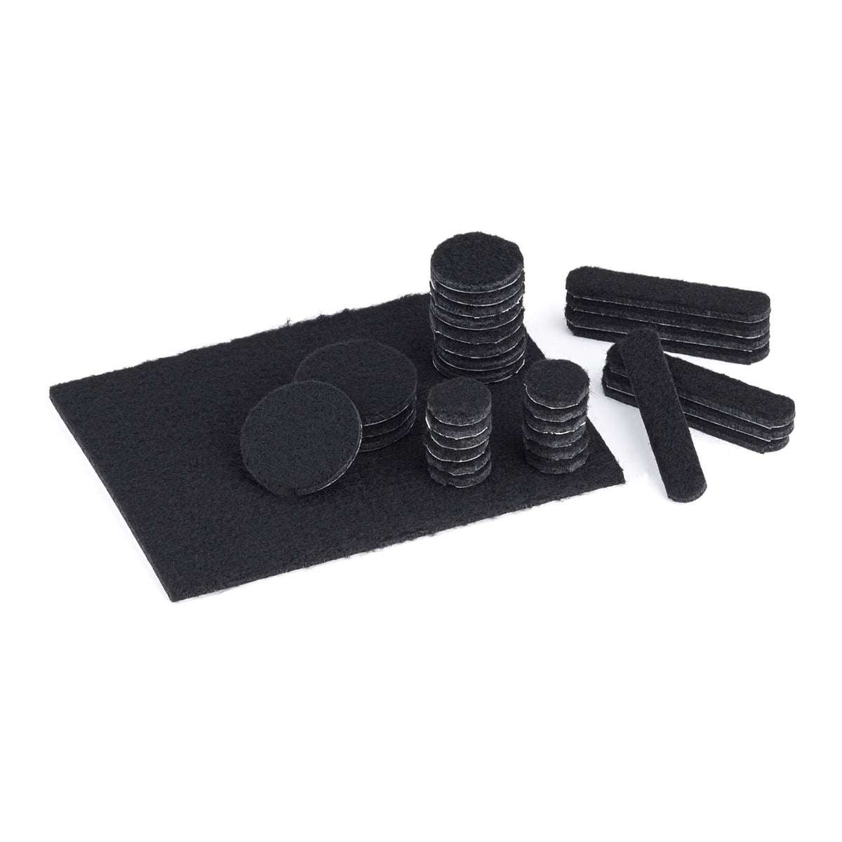 ECO FELTAC coussinets de feutre en emballage multiple, noir (33 pièces)