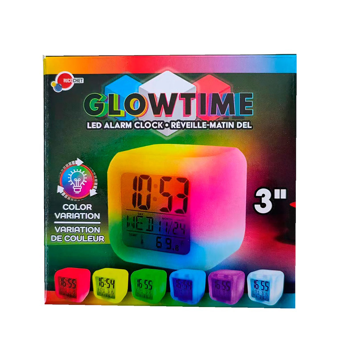 Réveille-matin DEL GLOWTIME, 3''