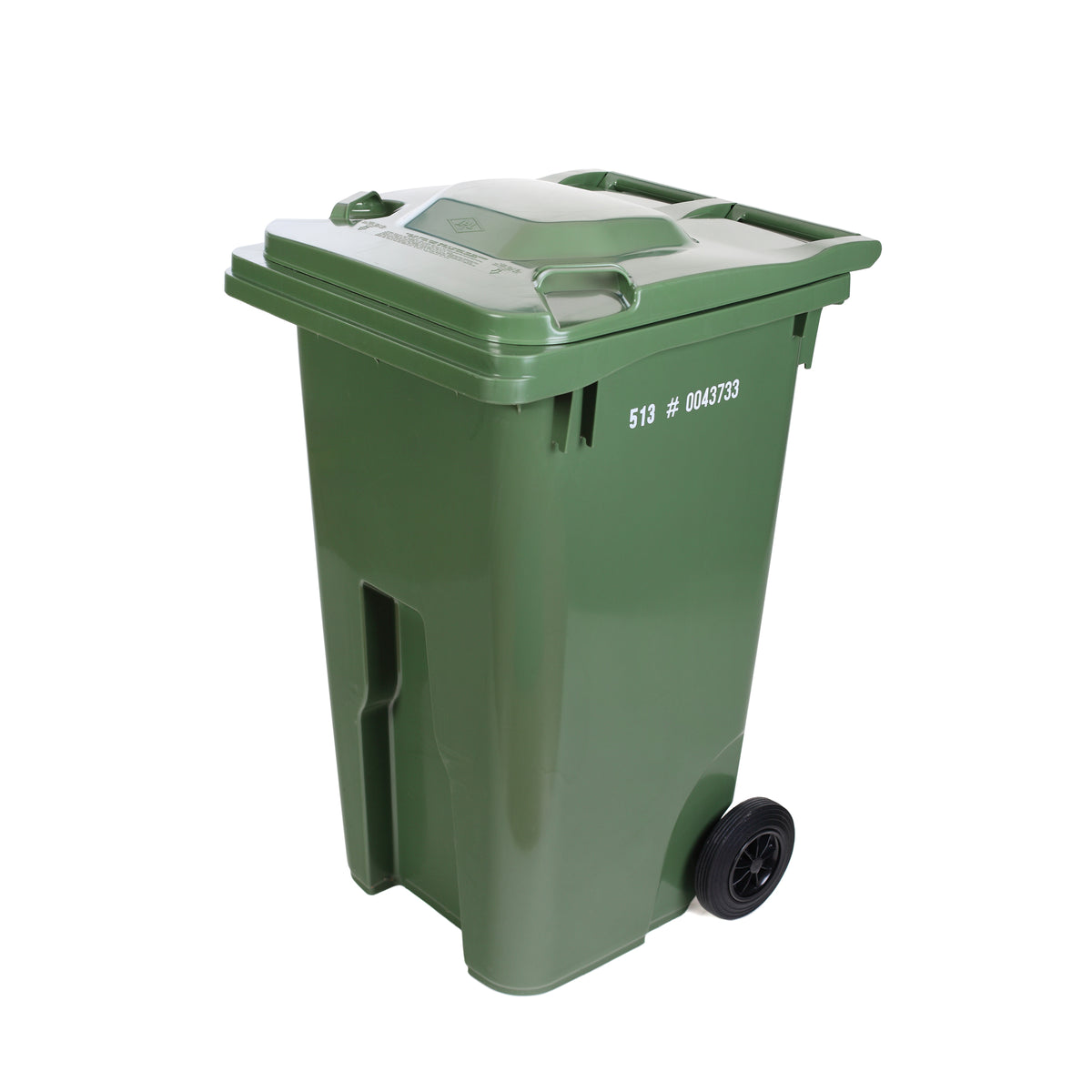 Bac à ordures roulant vert, 240 L