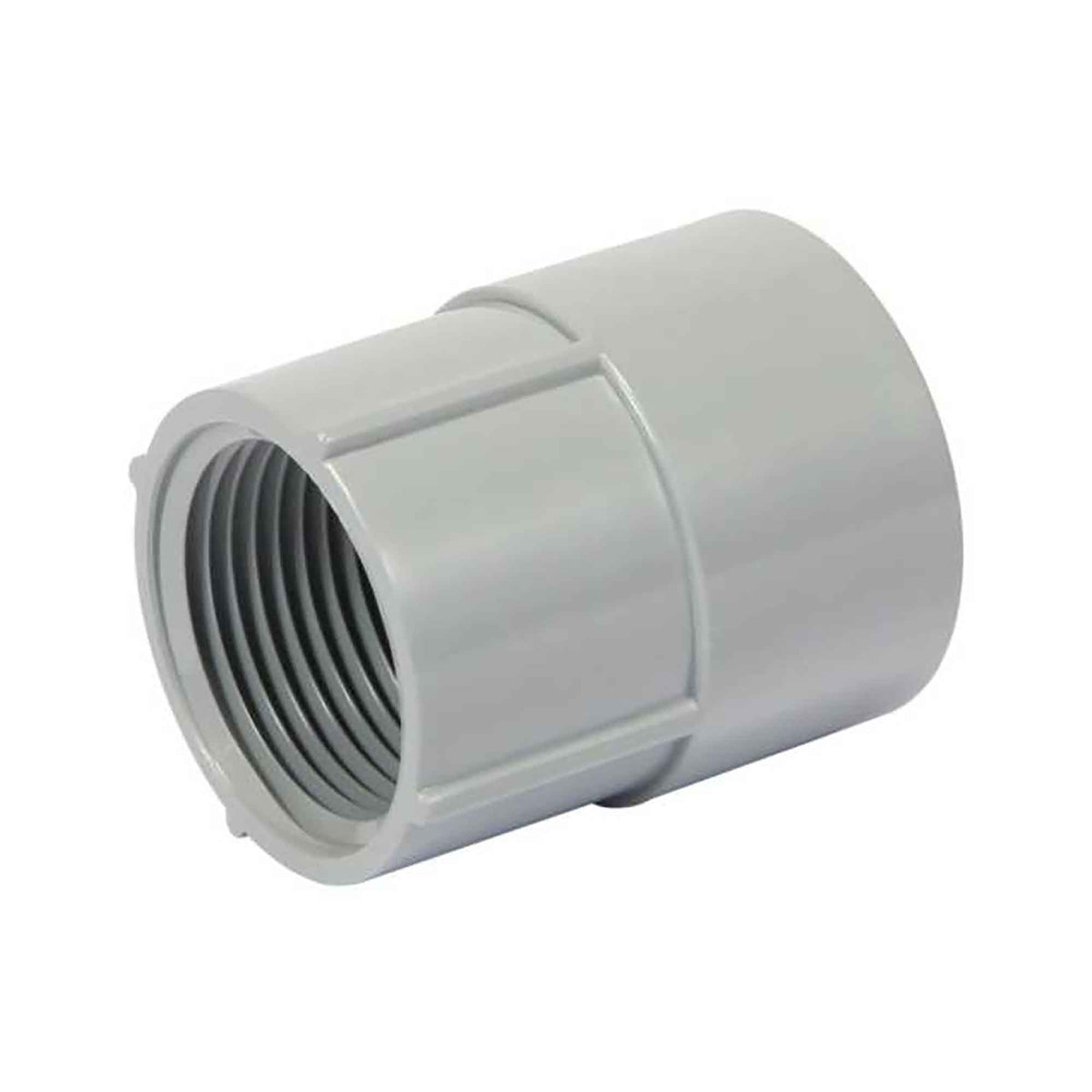 Adaptateur femelle pour conduit en PVC gris, 1&quot;