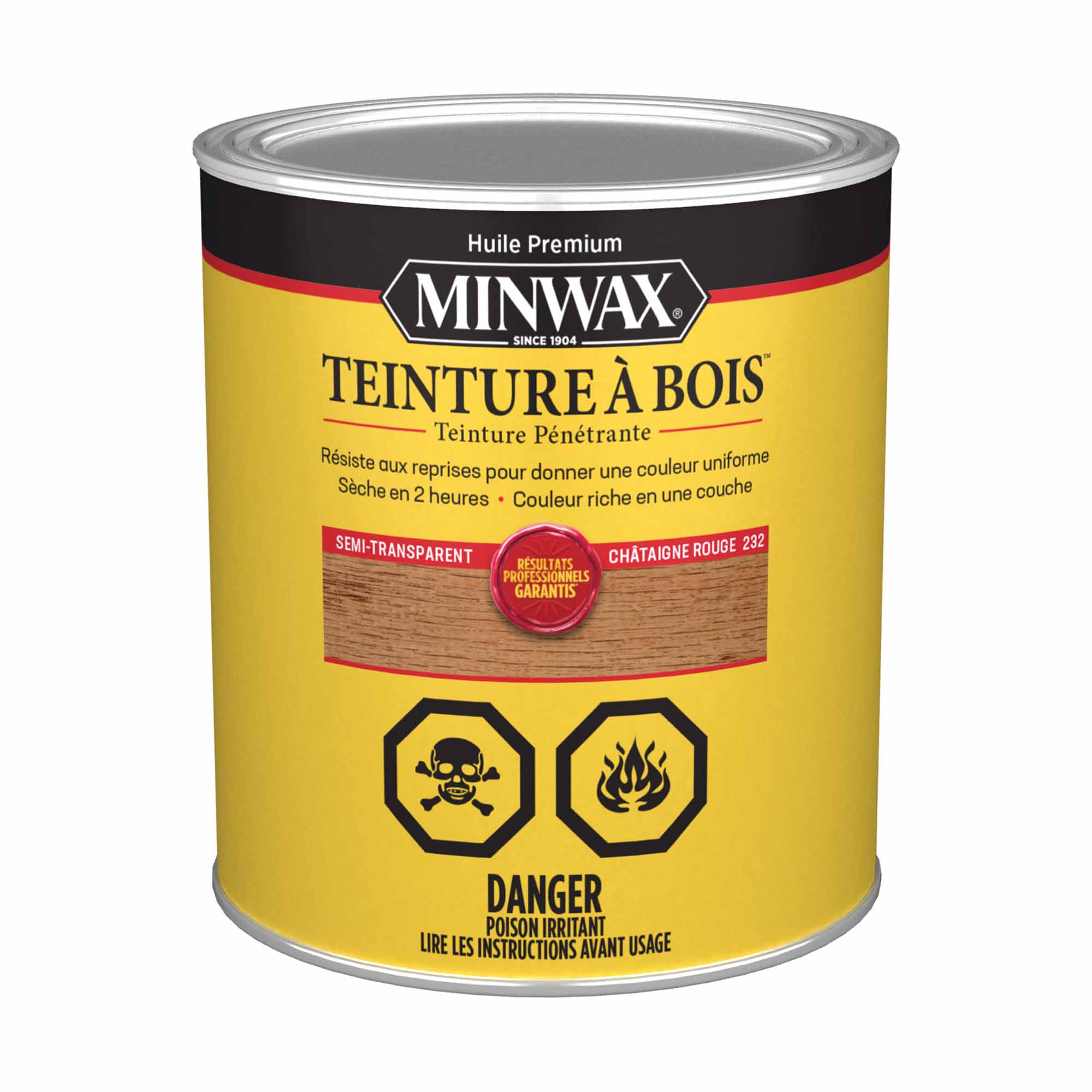 Minwax teinture à bois semi-transparent châtaigne rouge, 946 ml