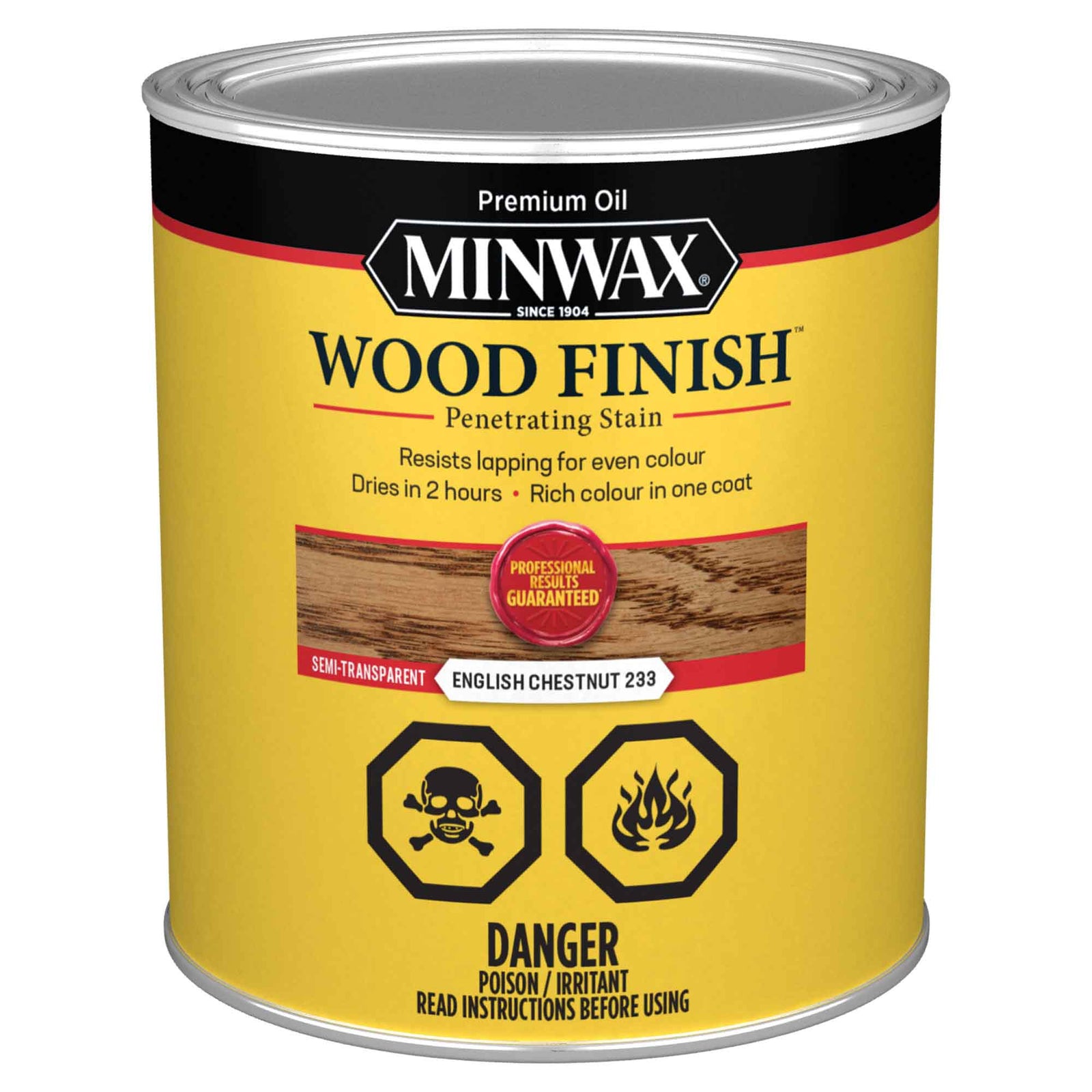Finition pour bois Châtaignier anglais 233 semi-transparent, 946 ml
