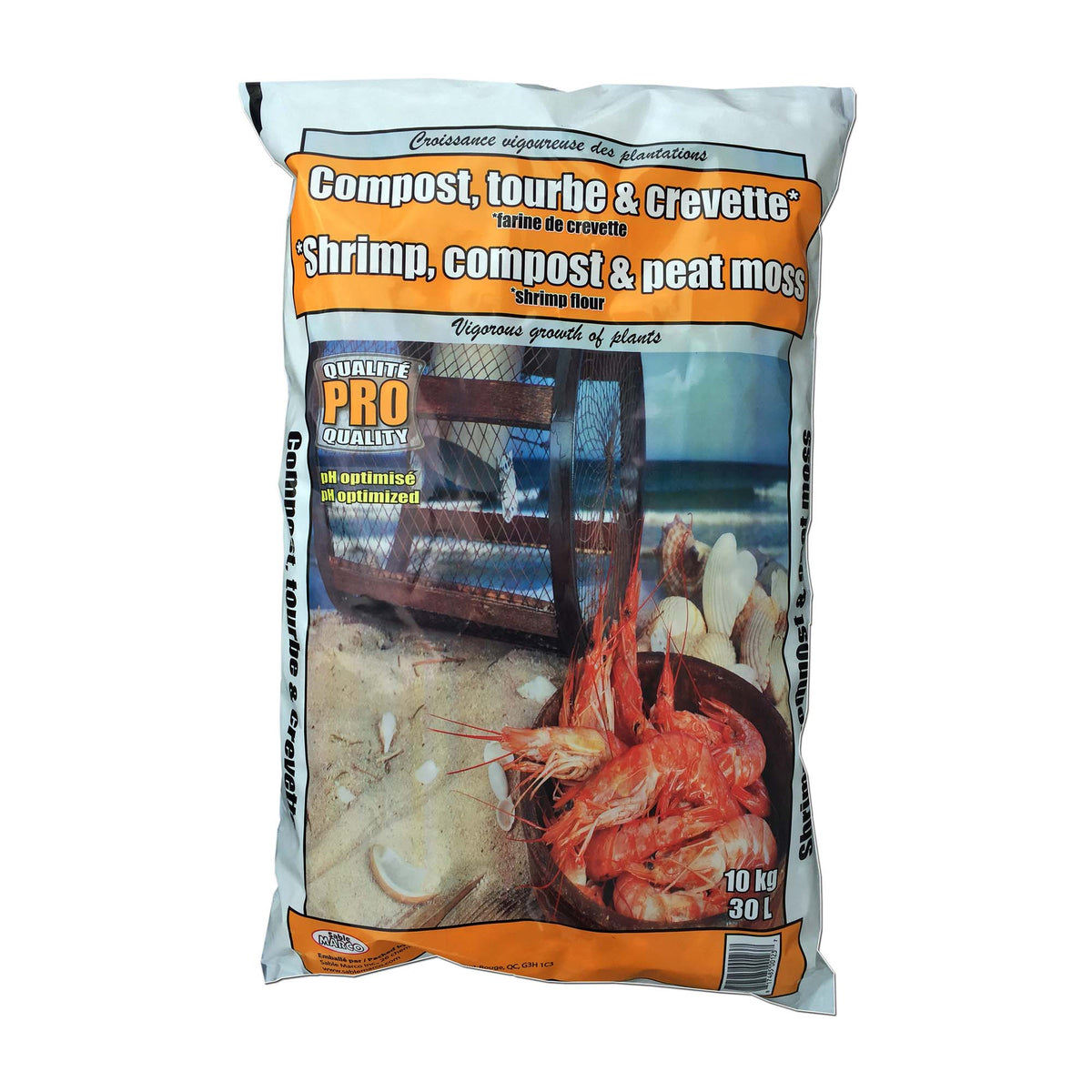 Compost avec tourbe et crevettes Qualité Pro, 10 kg
