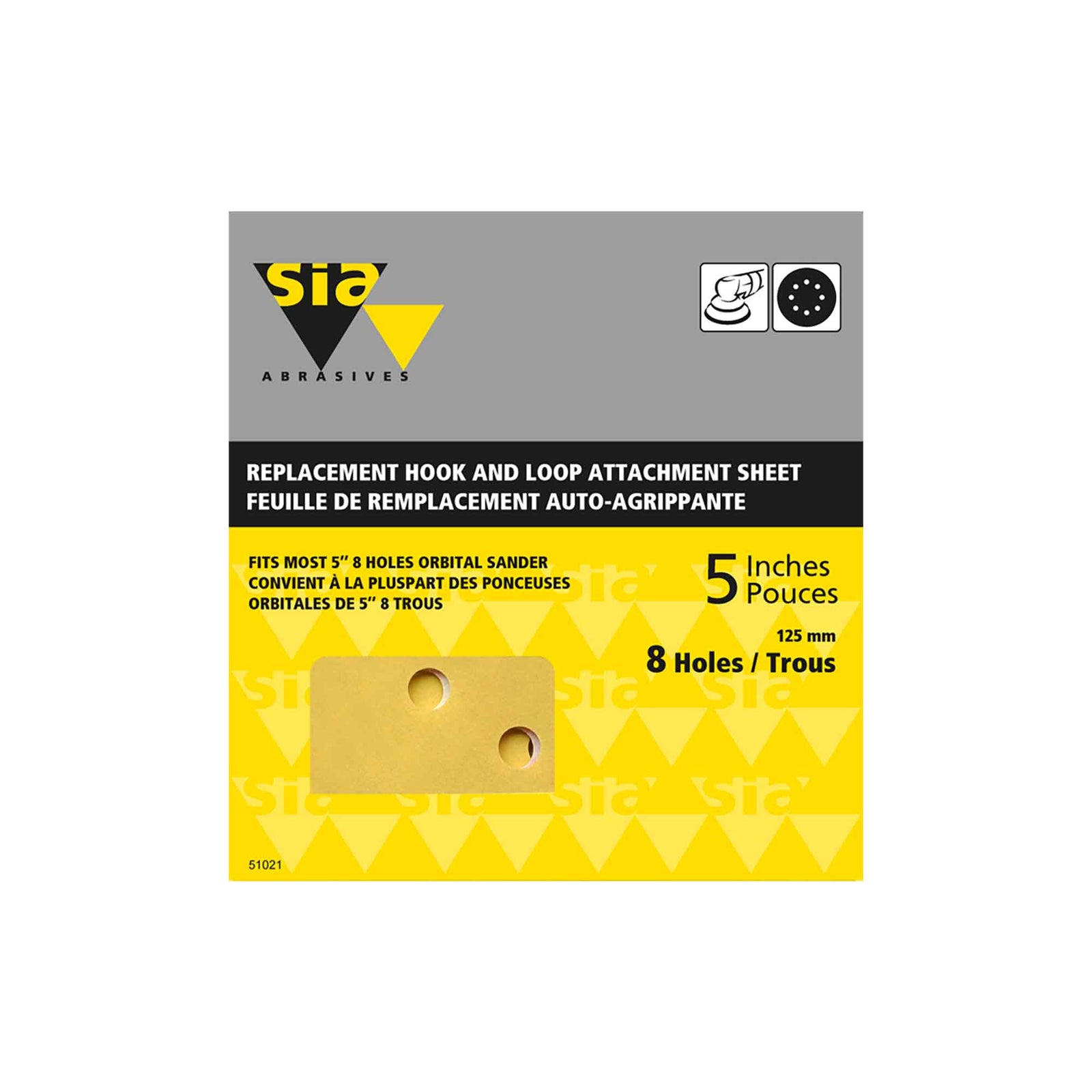 Disque de ponçage en oxyde d'aluminium avec 8 trous d'aspiration de grain 220, 4 unités