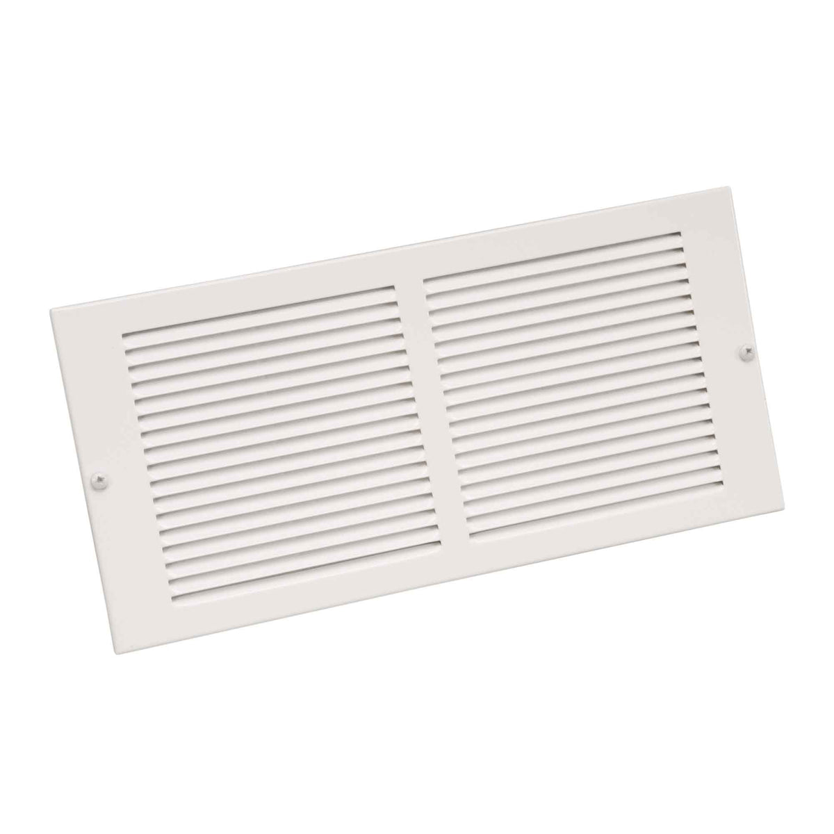 Grille d&#39;aération murale en acier peint en blanc, 30&quot; x 6&quot;