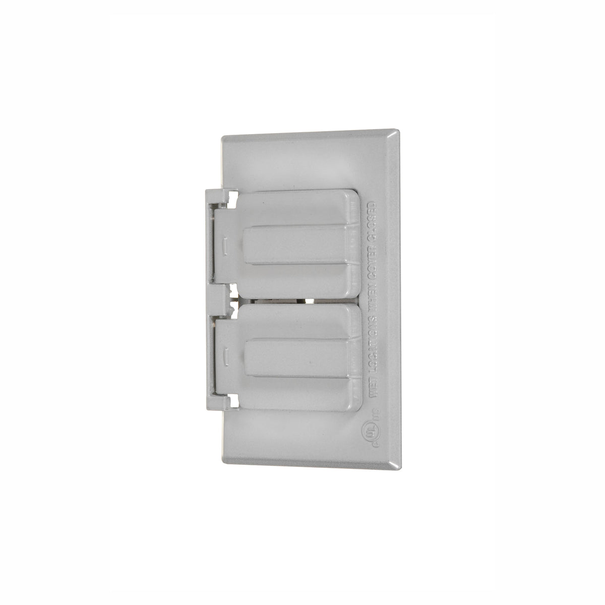 Couvercle de réceptacle duplex en métal robuste, gris