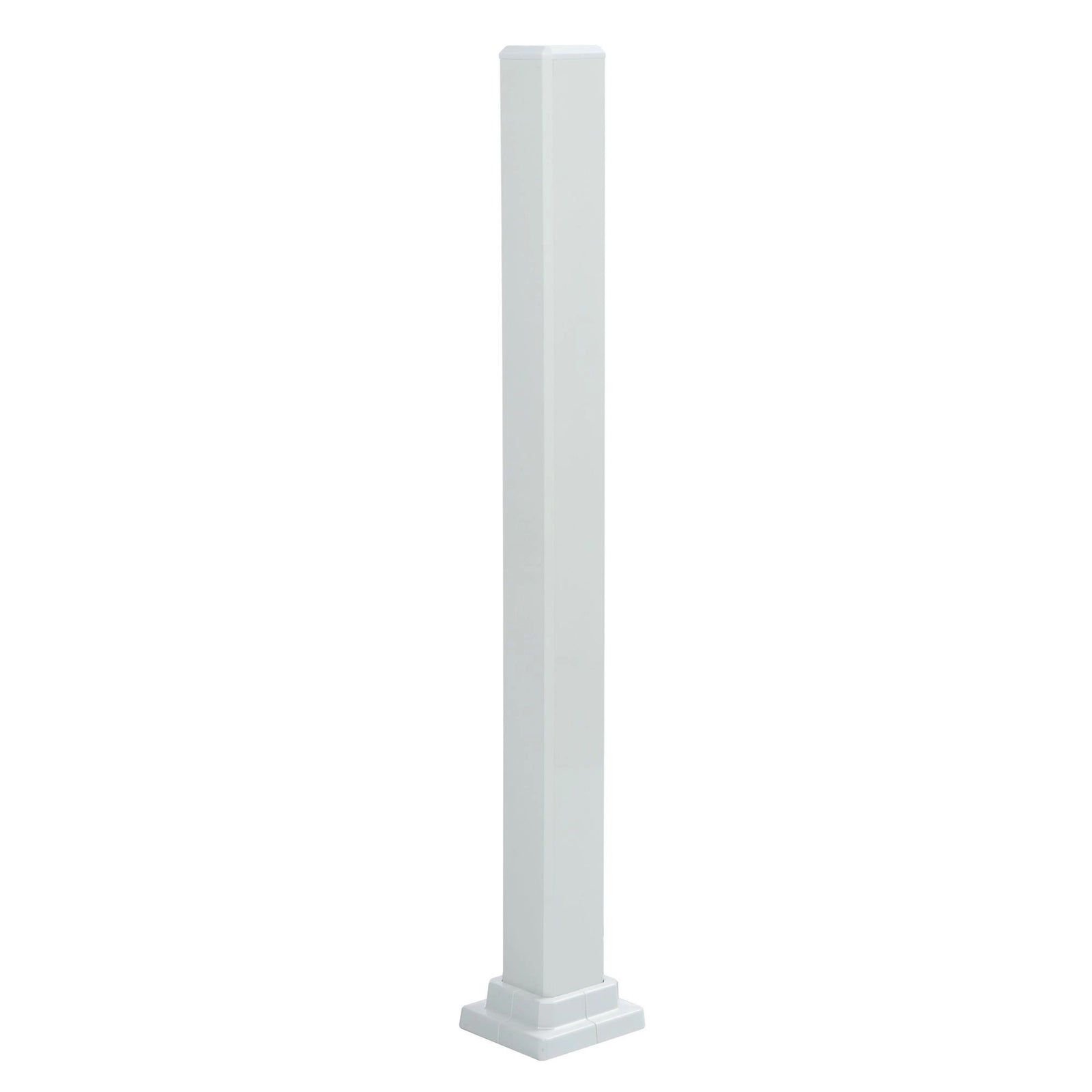 Poteau de descente en aluminium blanc pour rampe de 36'' de hauteur, 40-1/2'' x 2''