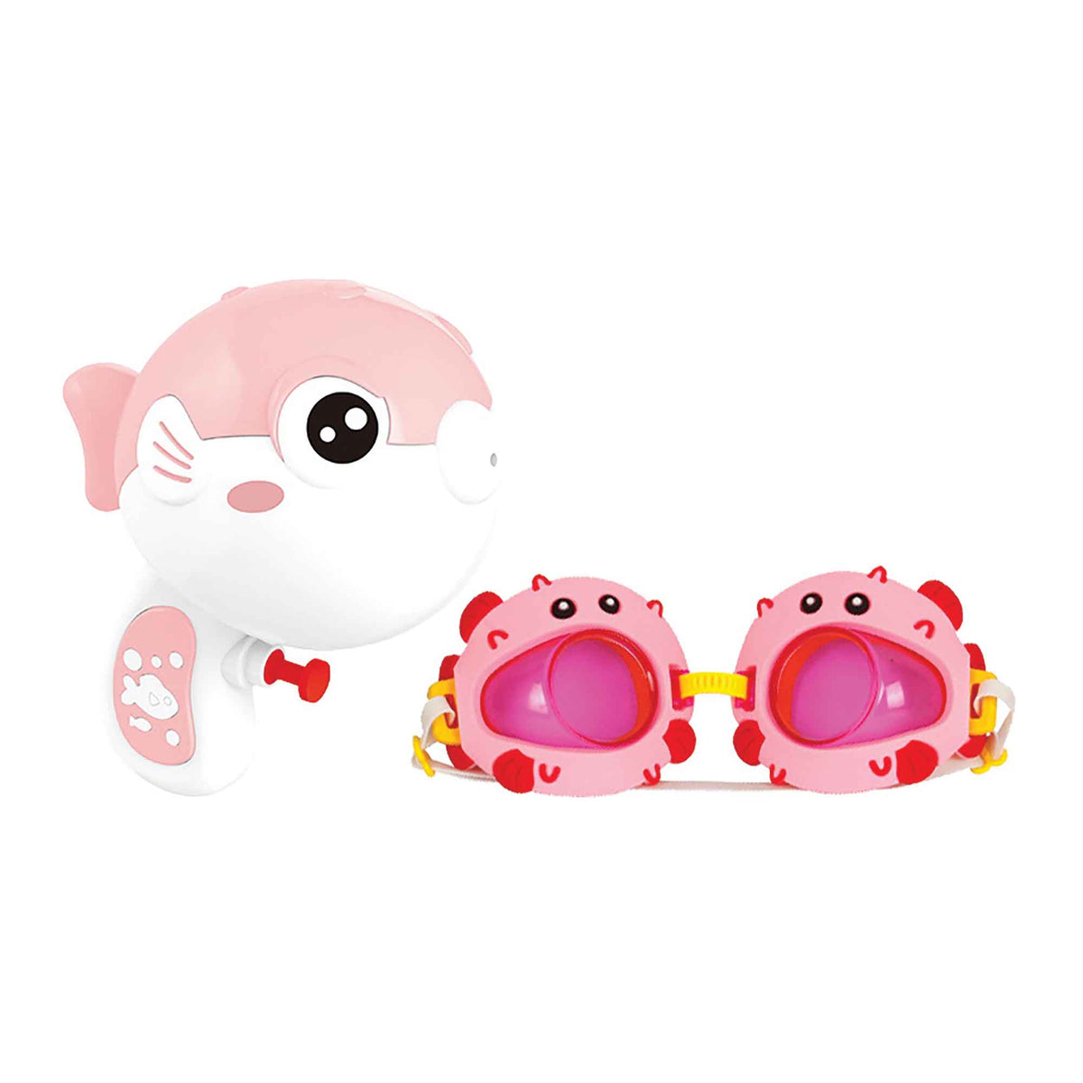 Ensemble Poisson-Globe incluant 1 pistolet à eau avec lunettes de natation, rose 
