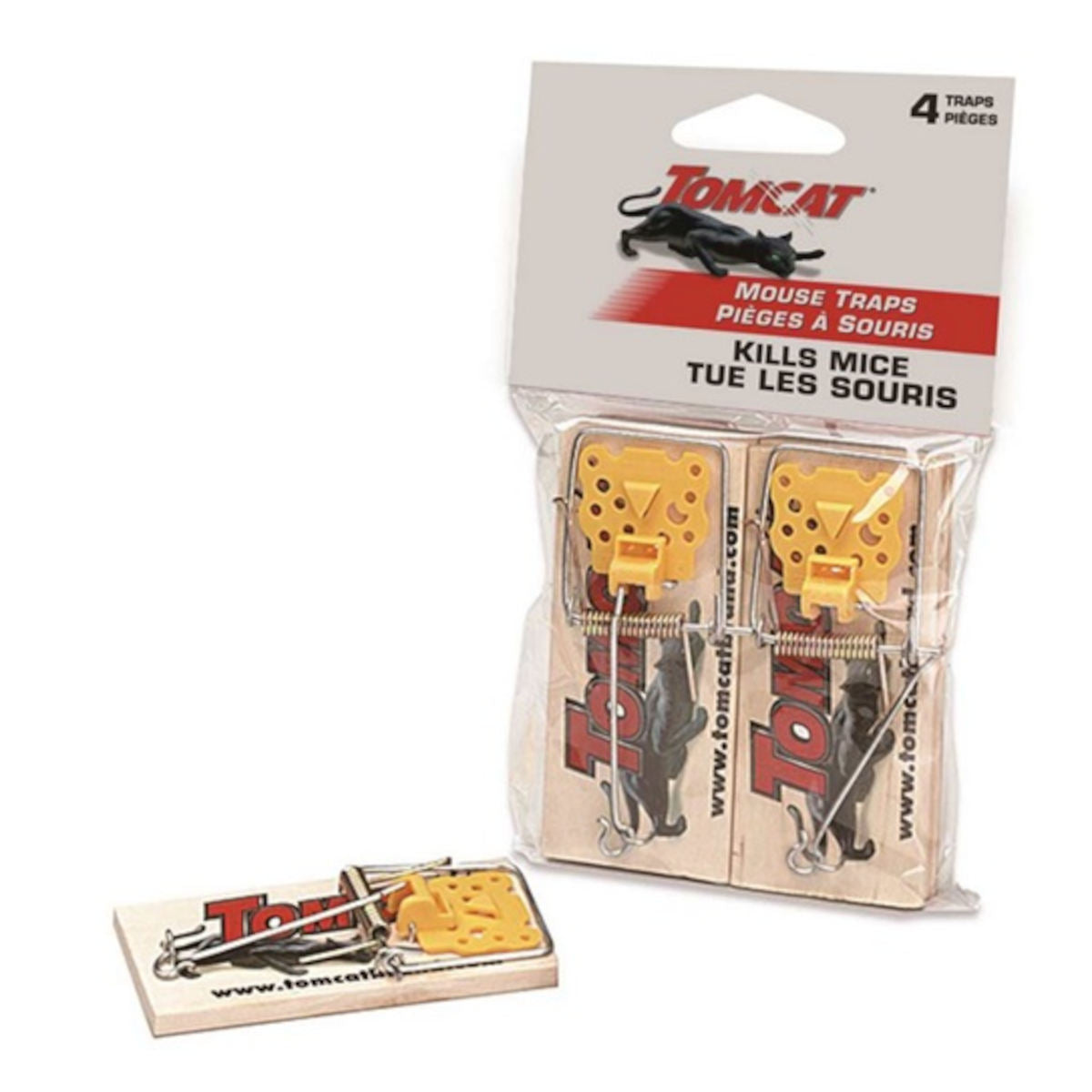 Piège à souris en bois Tomcat - Lot de 4