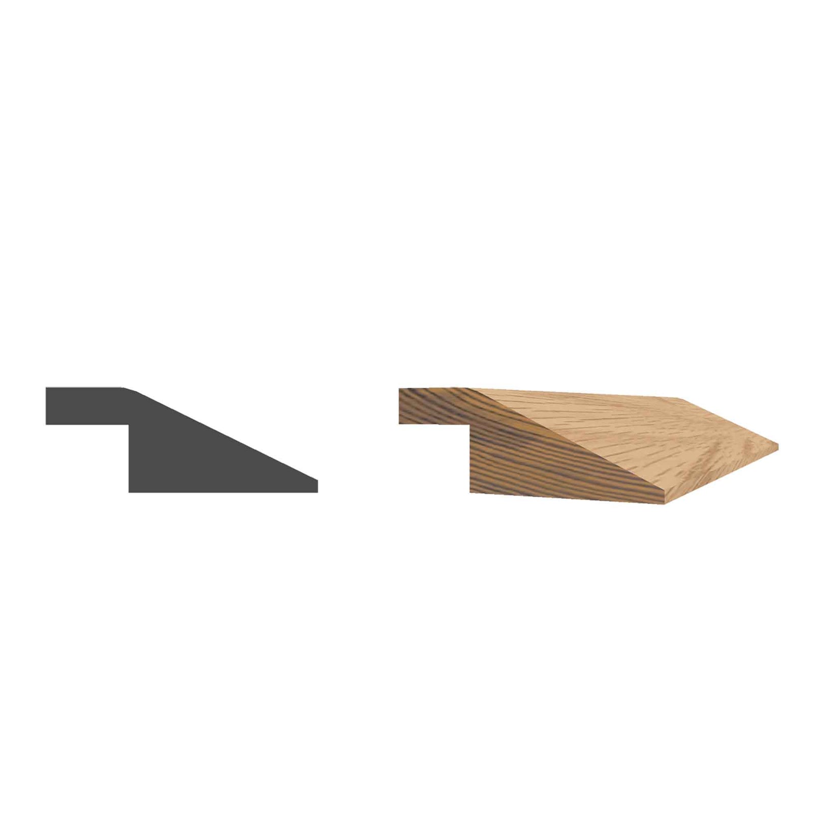 Moulure de finition en chêne pour plancher flottant, 36" x 1-3/8" x 8 mm
