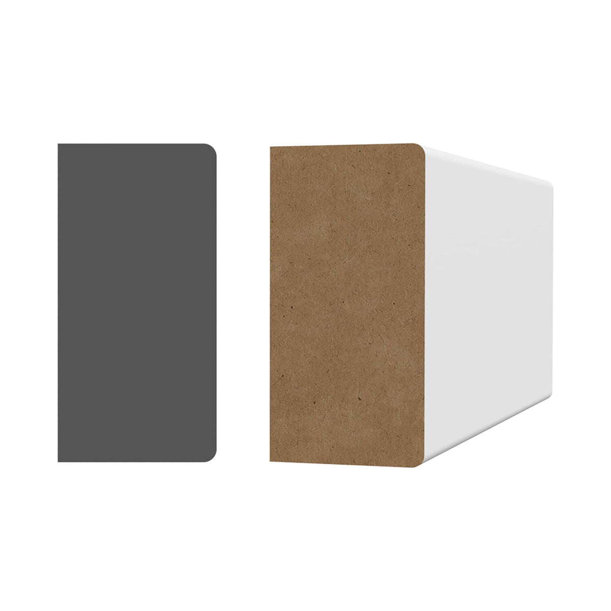 Moulure rectangulaire en fibre de bois prépeinte blanche, 8' x 3/4" x 1-1/2"