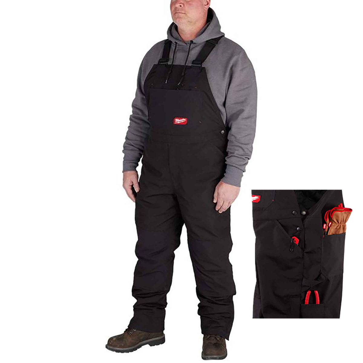 Salopette de travail doublée Freeflex pour homme, noir (grand / régulier)