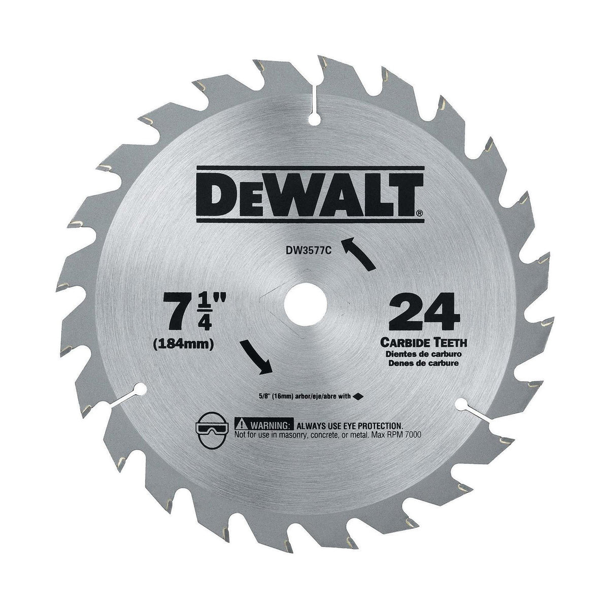Lame de scie circulaire de 7-1/4", 24 dents