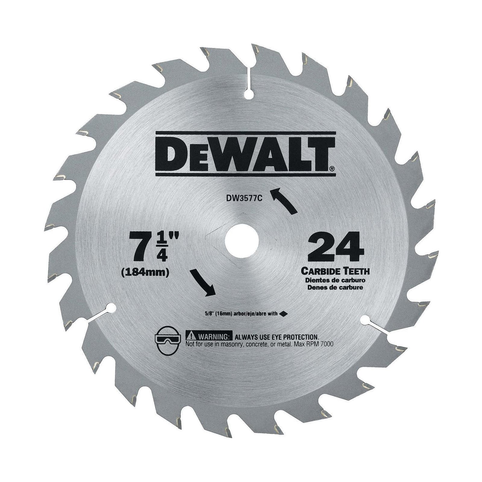 Lame de scie circulaire de 7-1/4", 24 dents