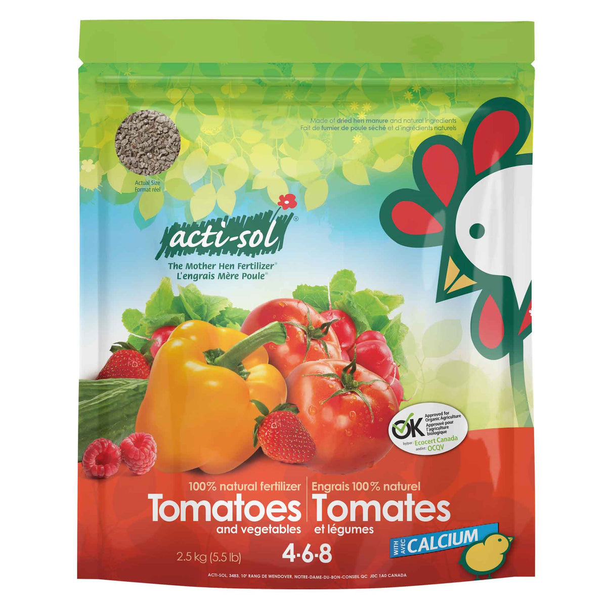 Engrais Mère Poule pour tomates et légumes 4-6-8, 2,5 kg