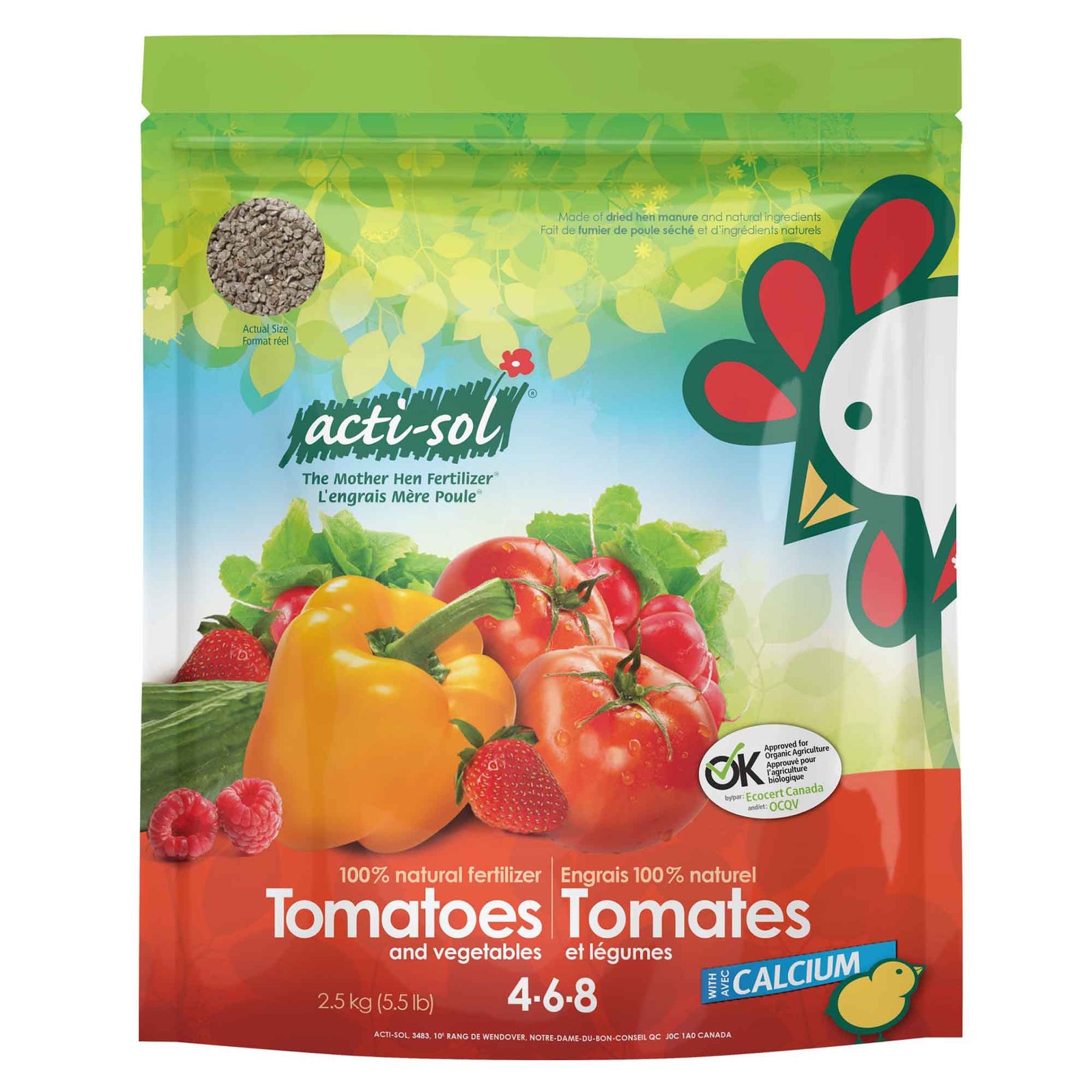 Engrais Mère Poule pour tomates et légumes 4-6-8, 2,5 kg
