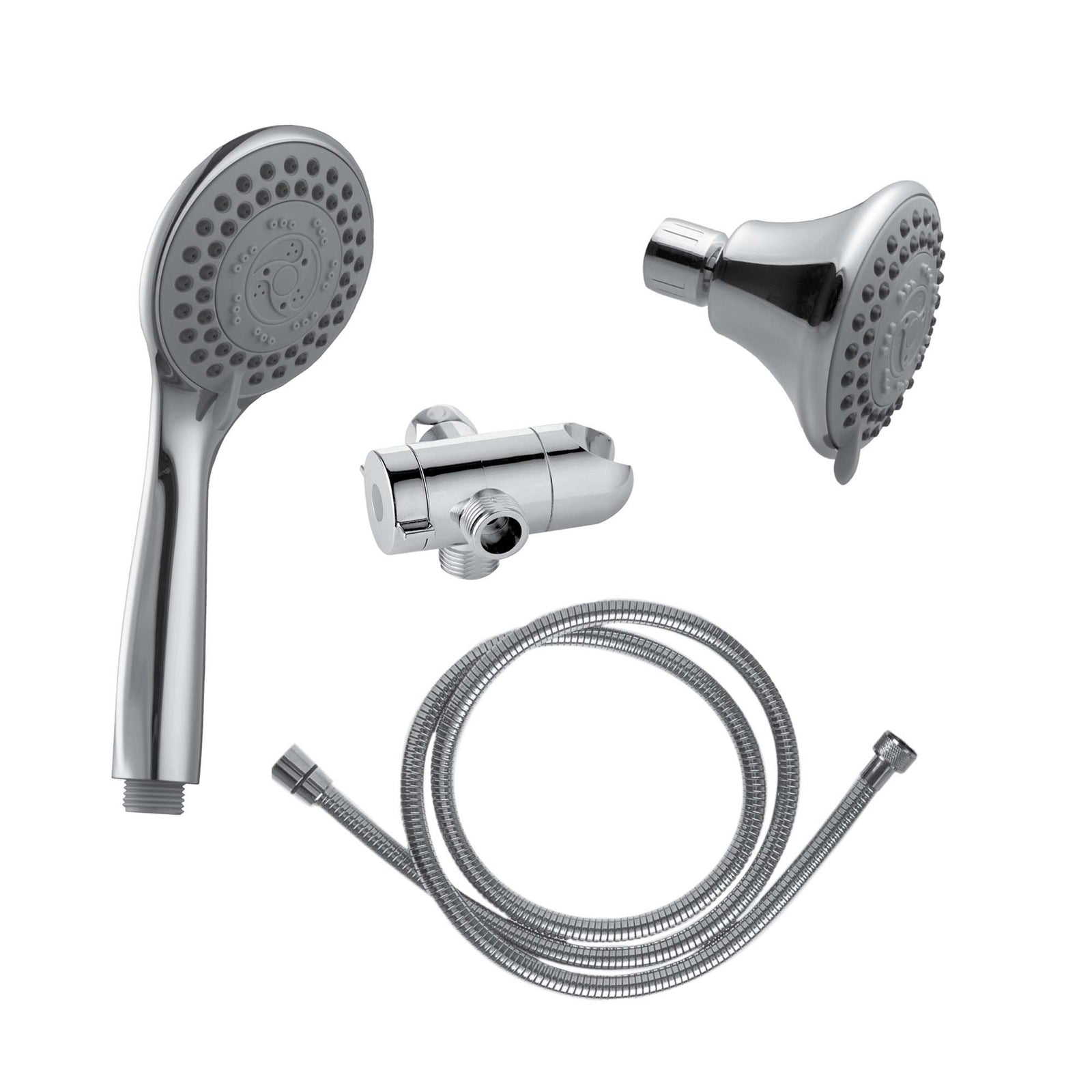 Ensemble douchette et pommeau ABS à 5 réglages au fini chrome, Boyau flexible et extensible de 59'' (1,5 m) - Débit maximum de 9,5 L/min (2,5 gal US/min)