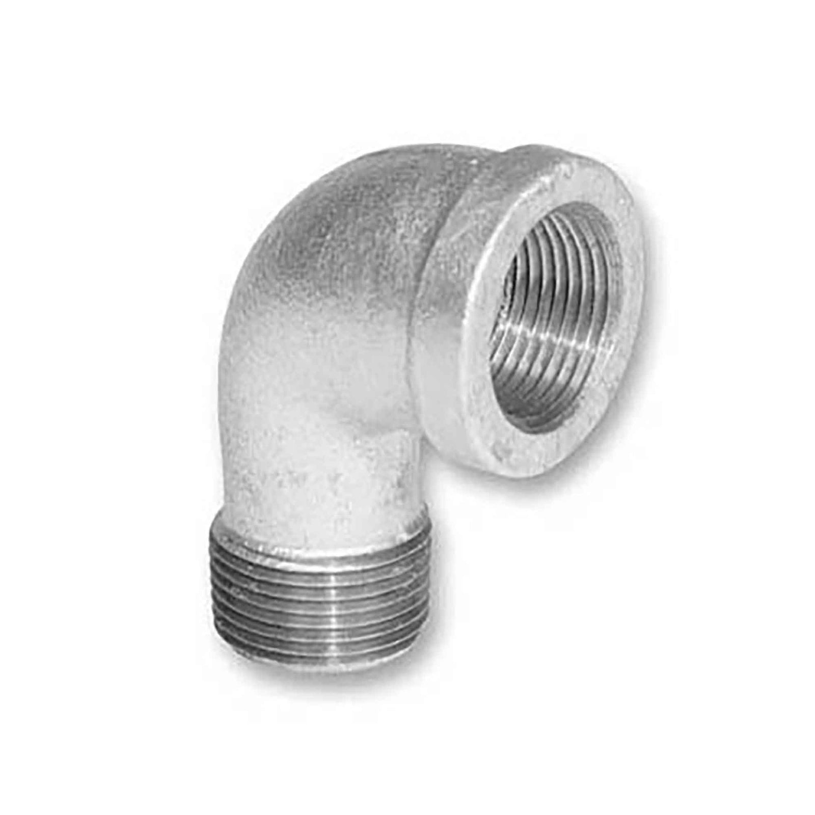 Raccord en coude de 90° en fonte galvanisée, 1/4" M x F
