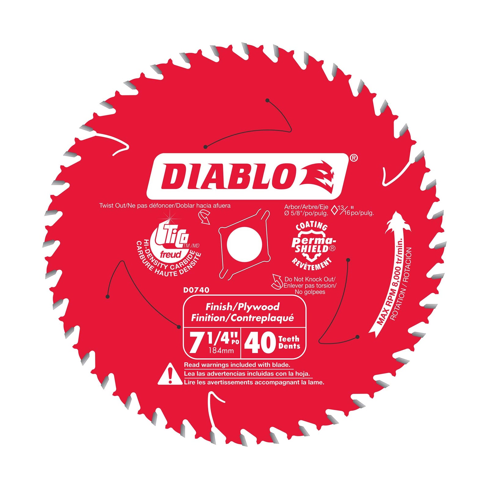 Lame circulaire Diablo pour finition de 7-1/4" à 40 dents