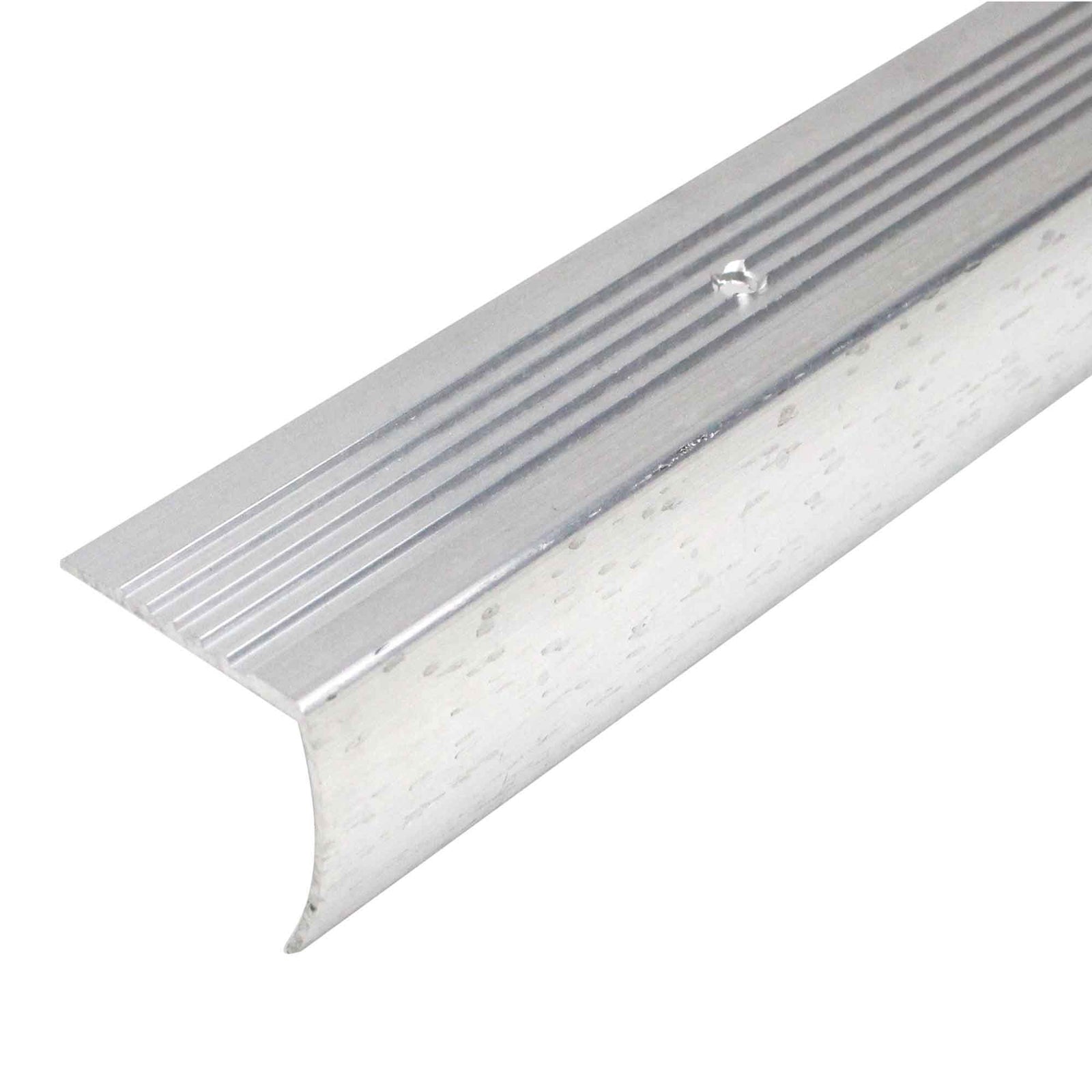 Moulure de nez de marche argent martelé, 1-1/8" x 6'