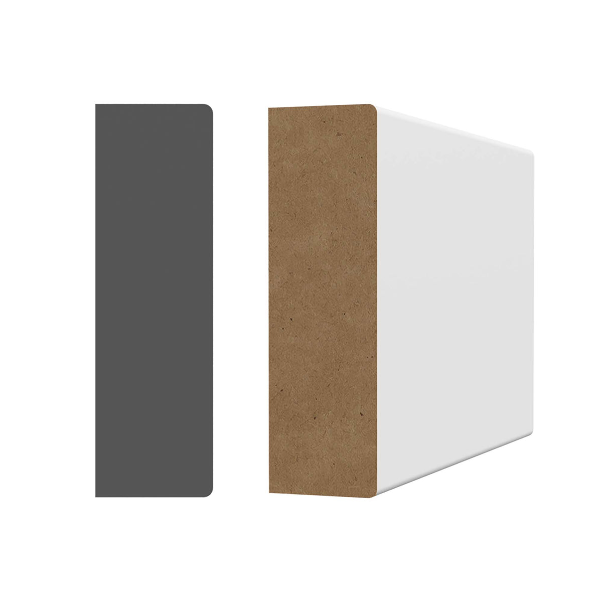 Moulure rectangulaire en MDF avec apprêt blanc 3/4&quot; x 2-1/2&quot; x 8&#39;