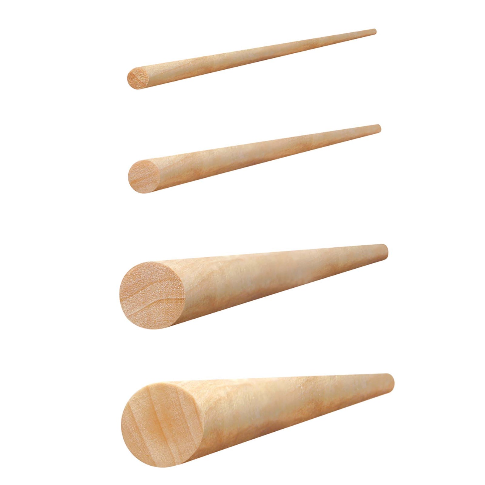 Goujon rond en bois de 5/16'' x 48"