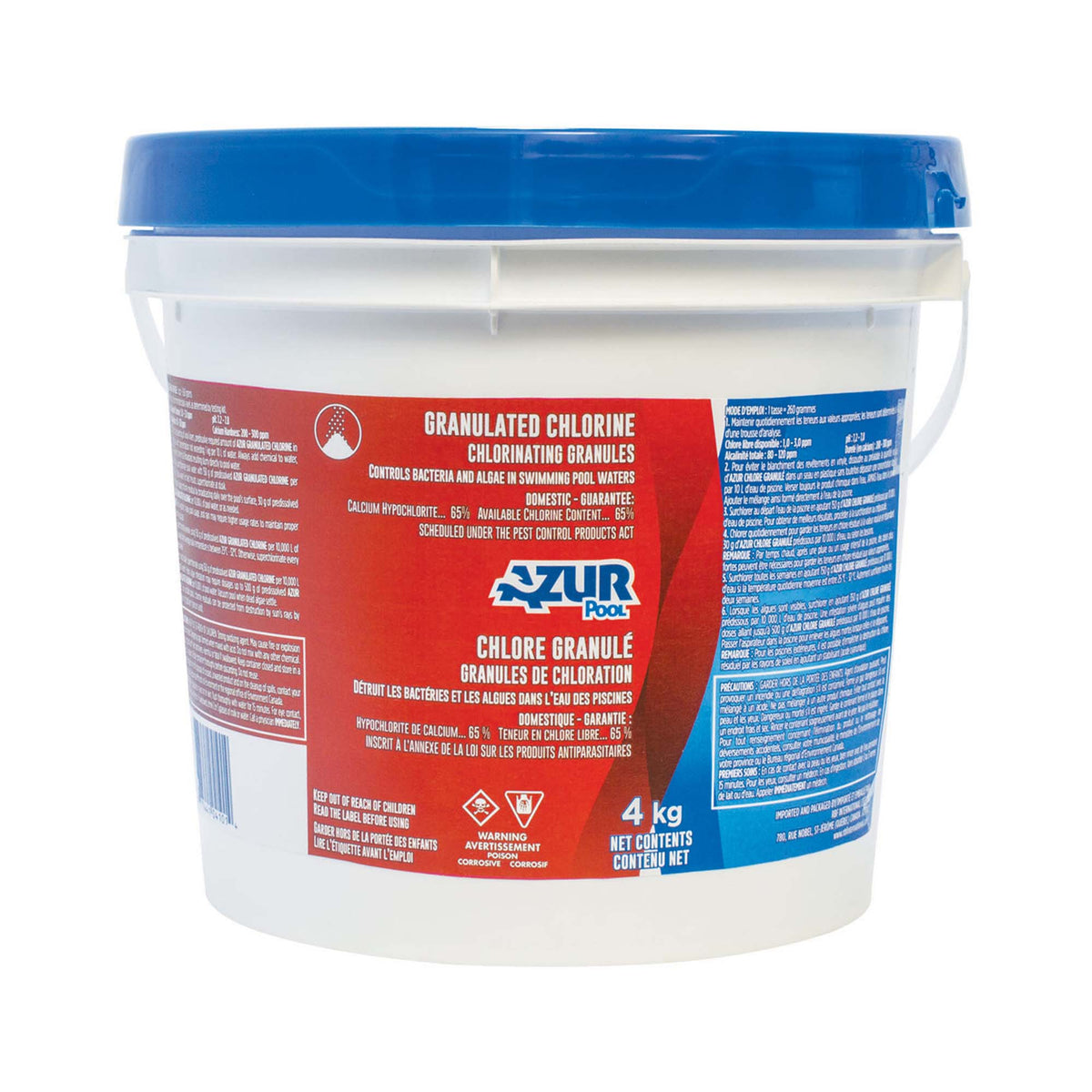 Chlore granulé à 65%, 4 kg 