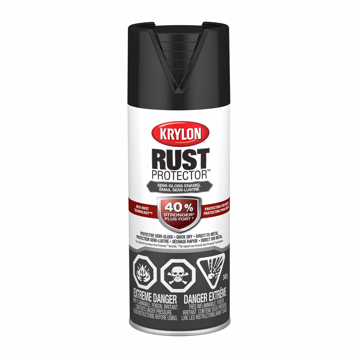Krylon Rust Protector aérosol émail semi-lustré noir, 340 g
