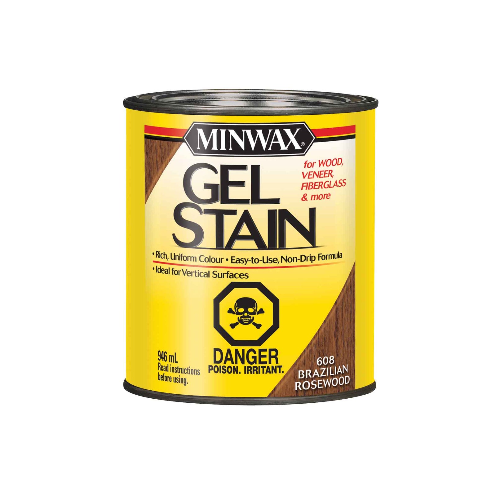 Teinture en gel bois de rose brésilien 608 semi-transparent, 946 ml