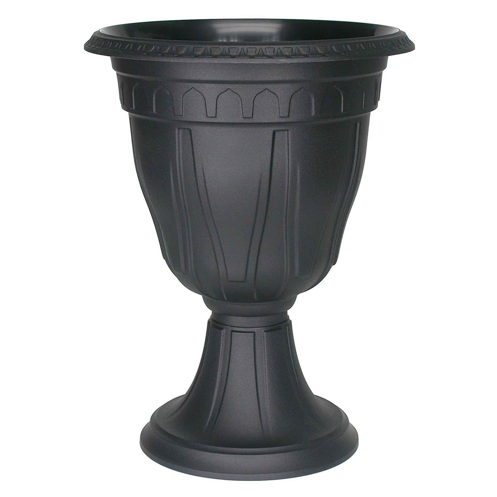 Jardinière Azura sur piédestal et de couleur noire, 15-1/4" x 20-1/4"  