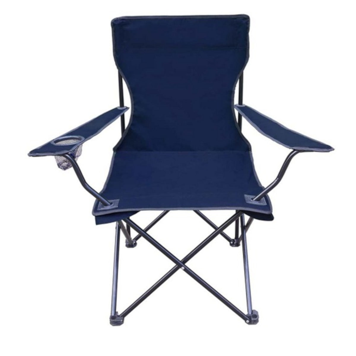 Chaise de camping pliante, bleu marine