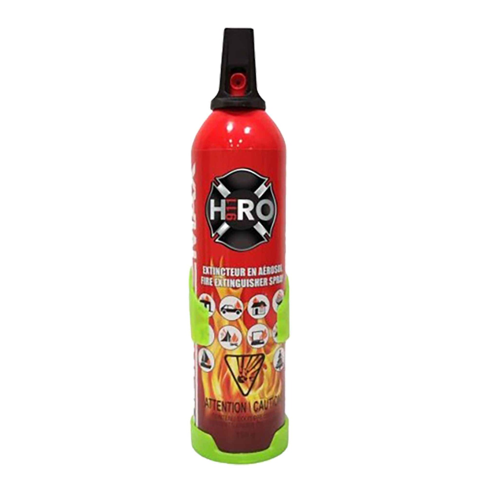 Extincteur d'incendie HERO réutilisable en aérosol avec support, 750 ml