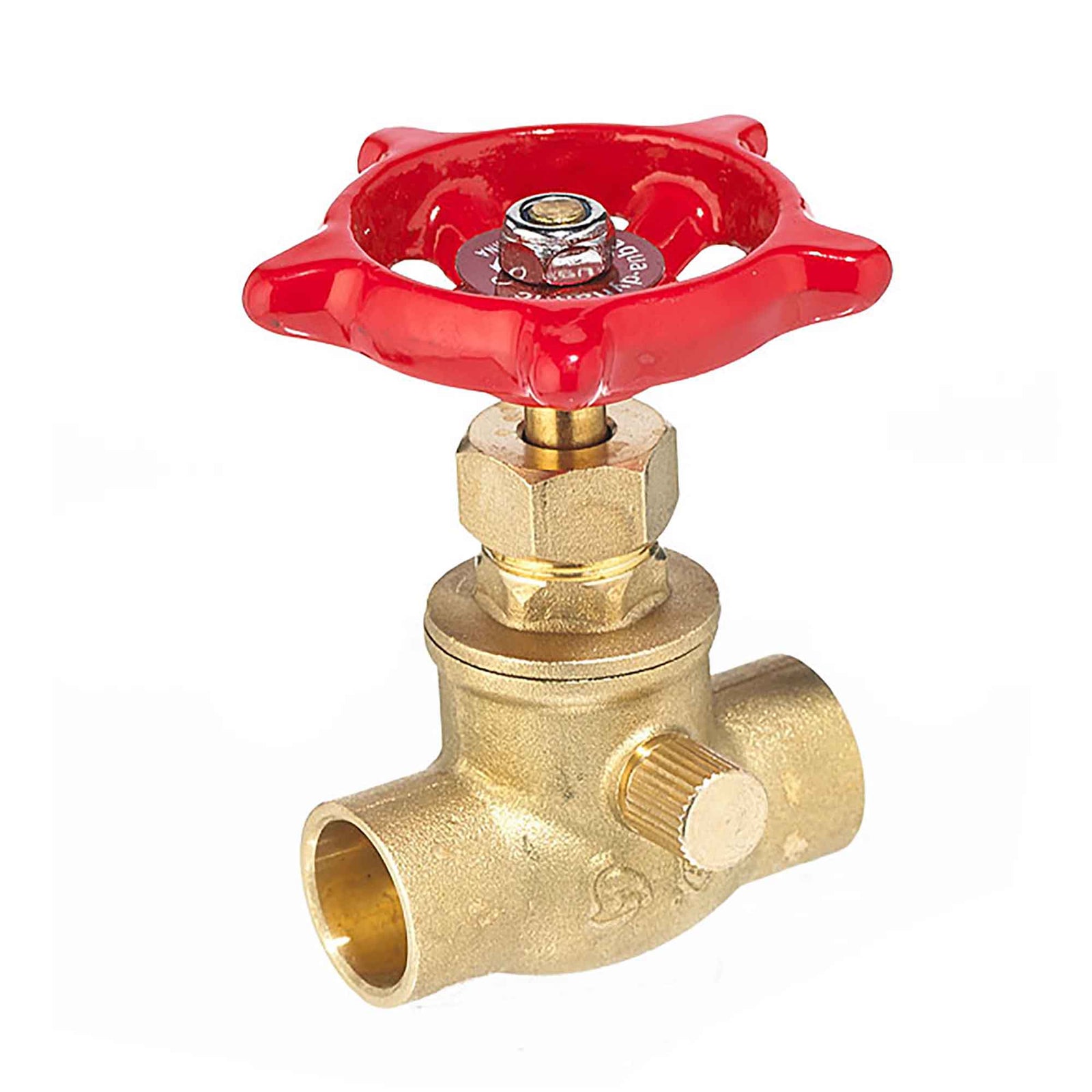 Valve d’arrêt avec vidange à souder en laiton, 1/2"