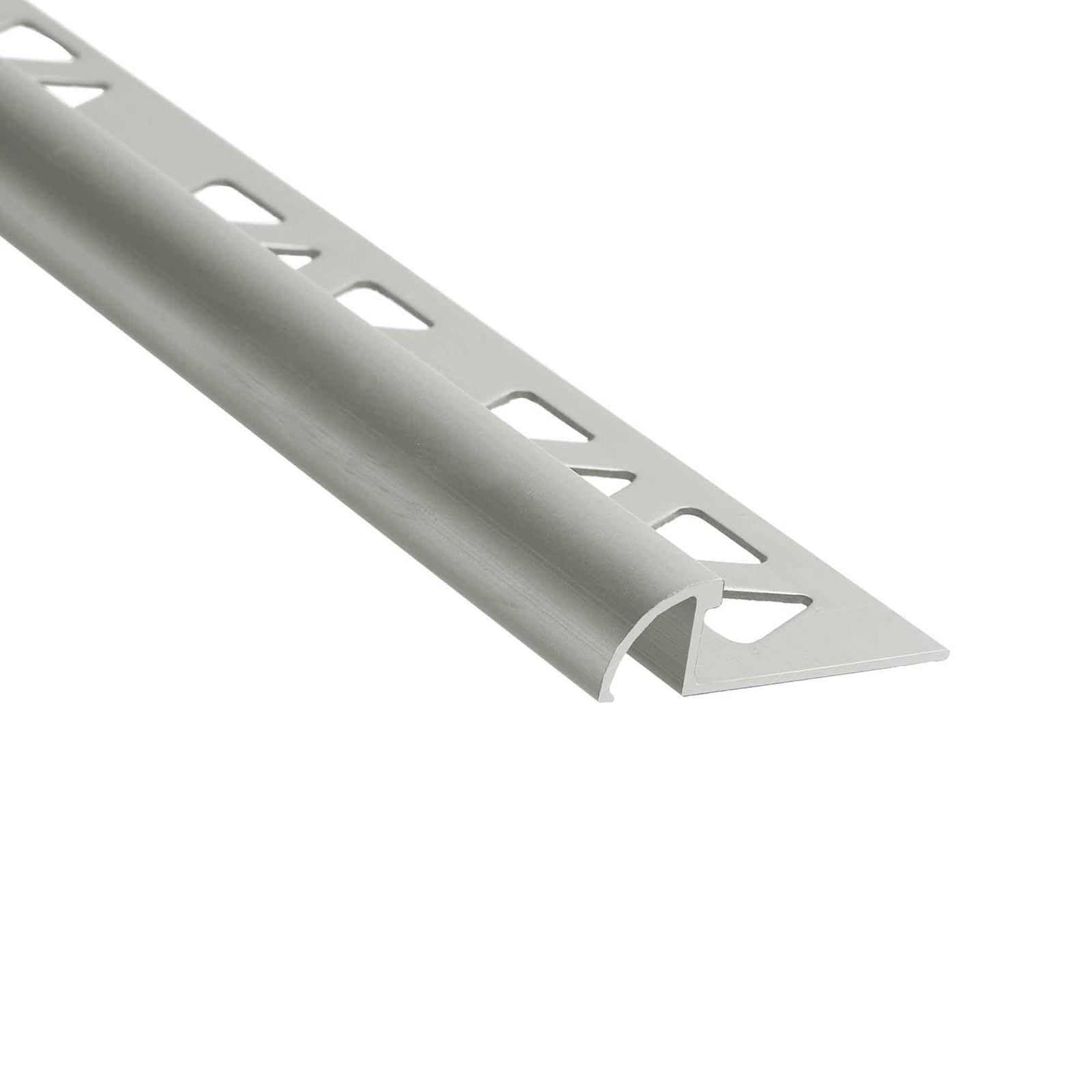 Bordure de carrelage ronde argent satiné anodisé, 3/8" x 8'