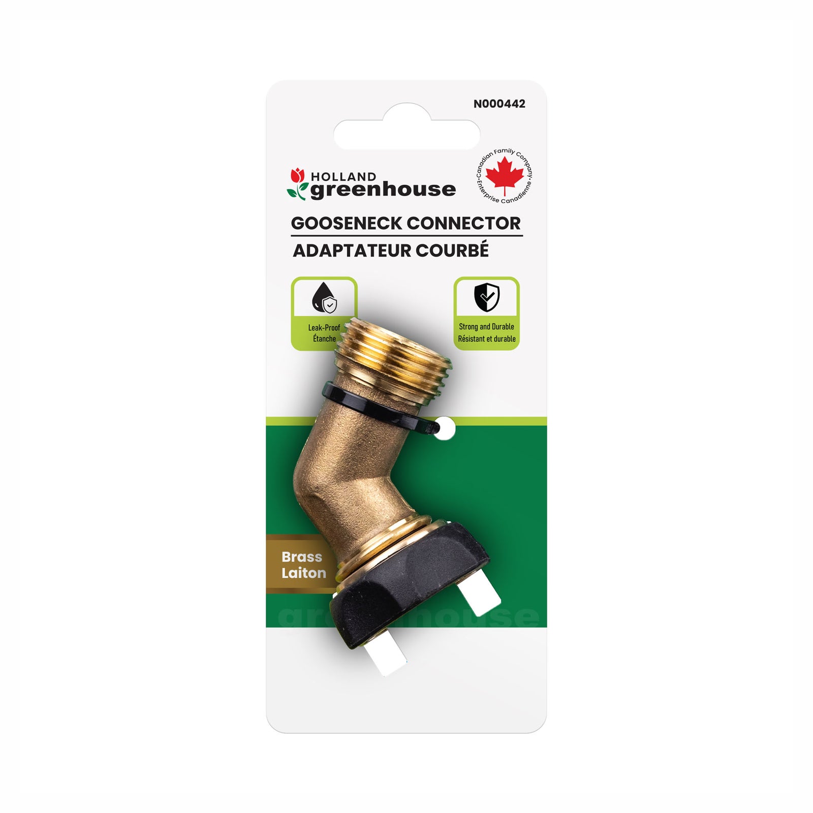 Adaptateur courbé en laiton pour boyau d'arrosage