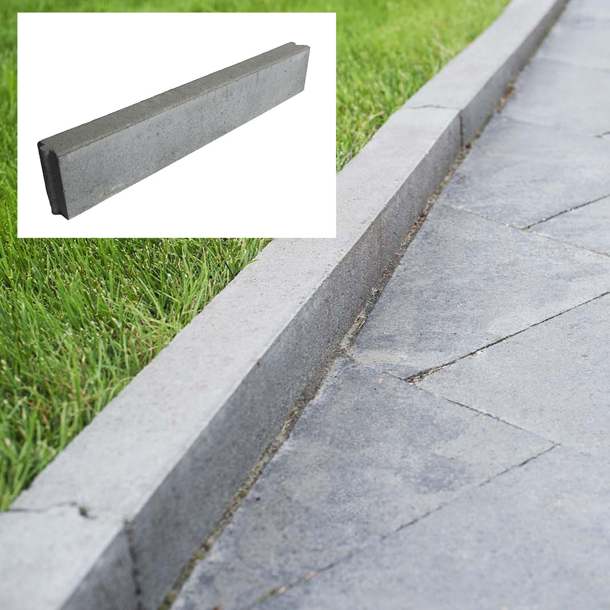 Bordure Universelle grise, 36'' x 3-1/8'' x 8''