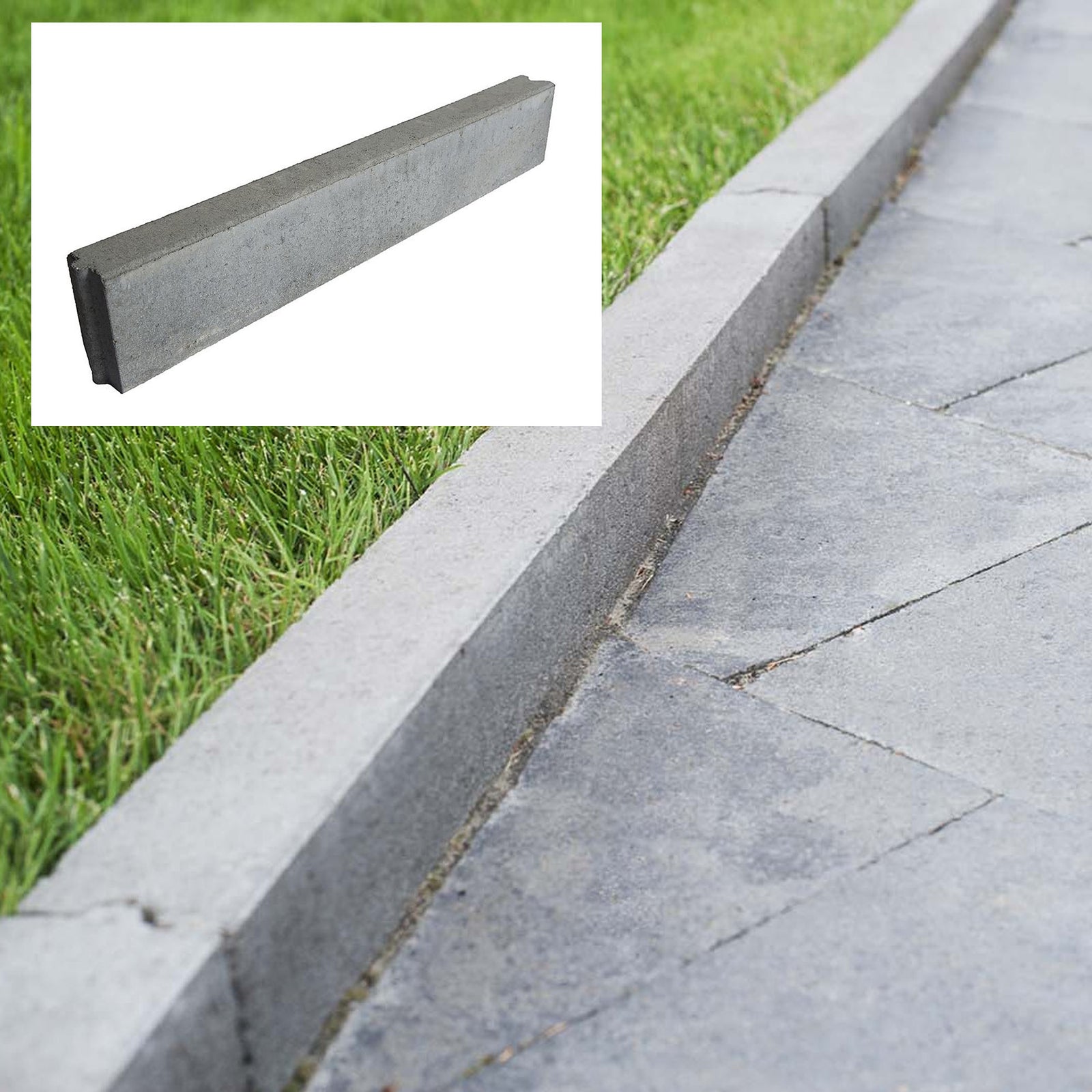 Bordure Universelle grise, 36'' x 3-1/8'' x 8''