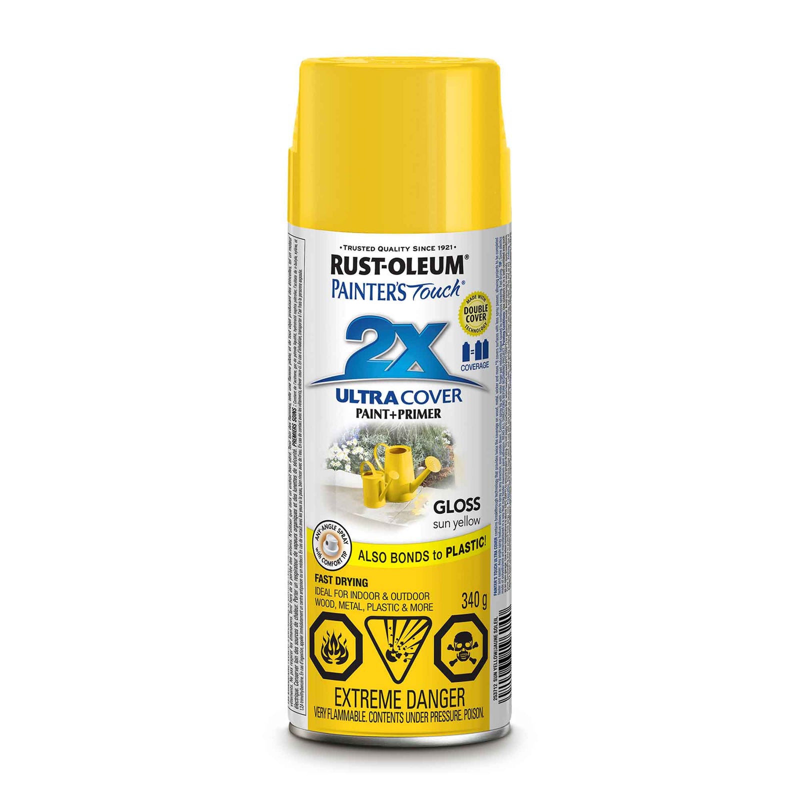 Peinture en aérosol à pouvoir couvrant élevé Painter’s Touch jaune soleil lustré, 340 g